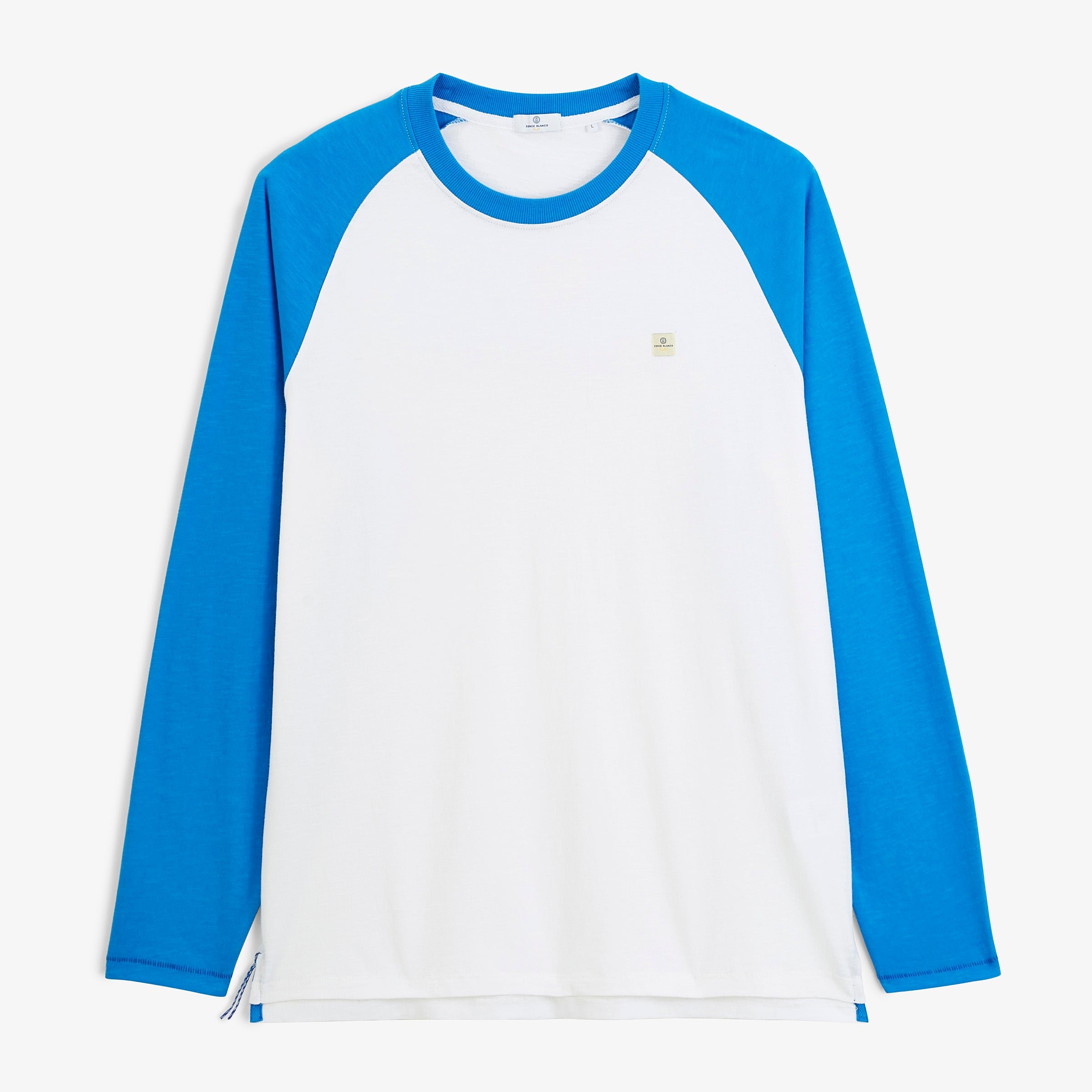 Long-sleeve round neck printed play T-shirt. SERGE BLANCO White