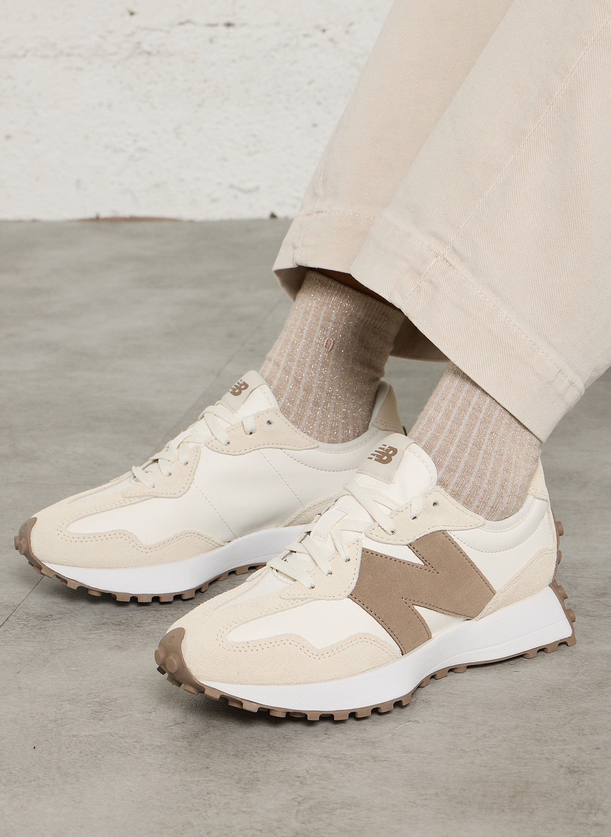 Niedrige Sneaker aus Leder-Mix NEW BALANCE Weiss
