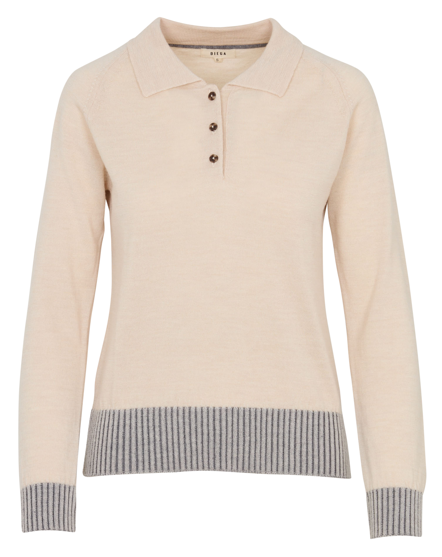 Einfarbiger Merinowolle-Pullover DIEGA Beige