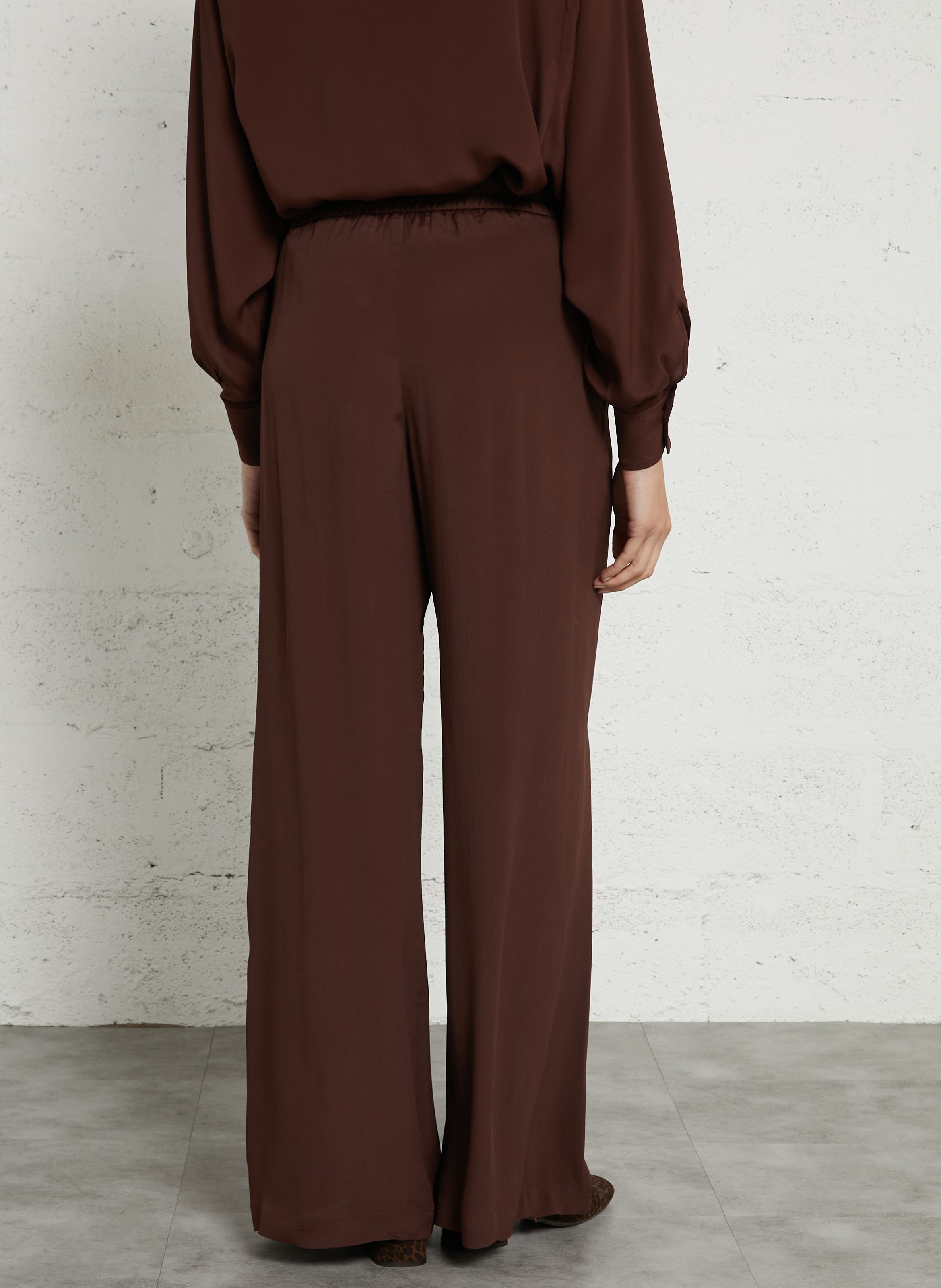 High-waisted wide-leg pants MOMONI Brown