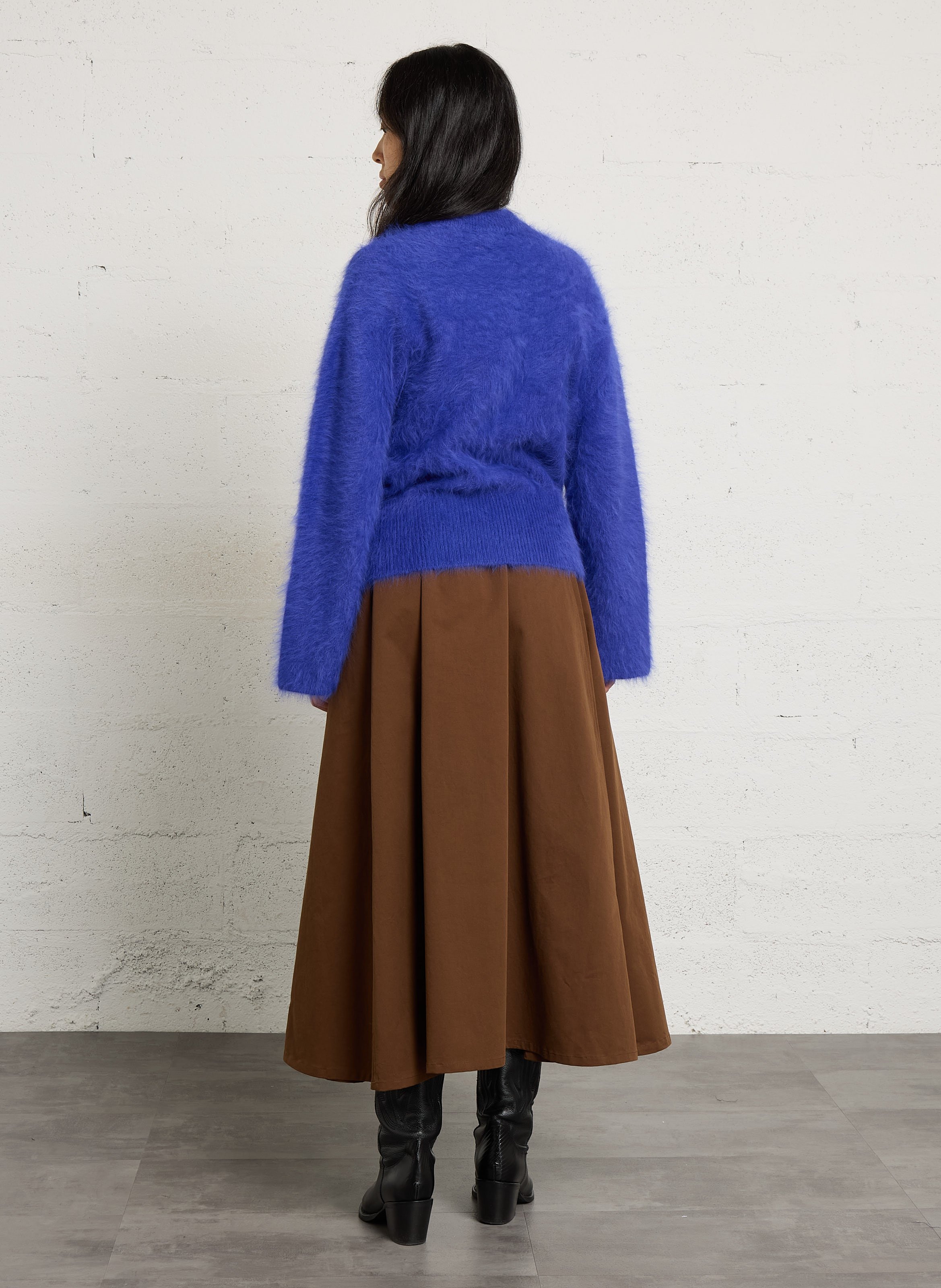 Pull droit en angora mélangé BELLEROSE Bleu