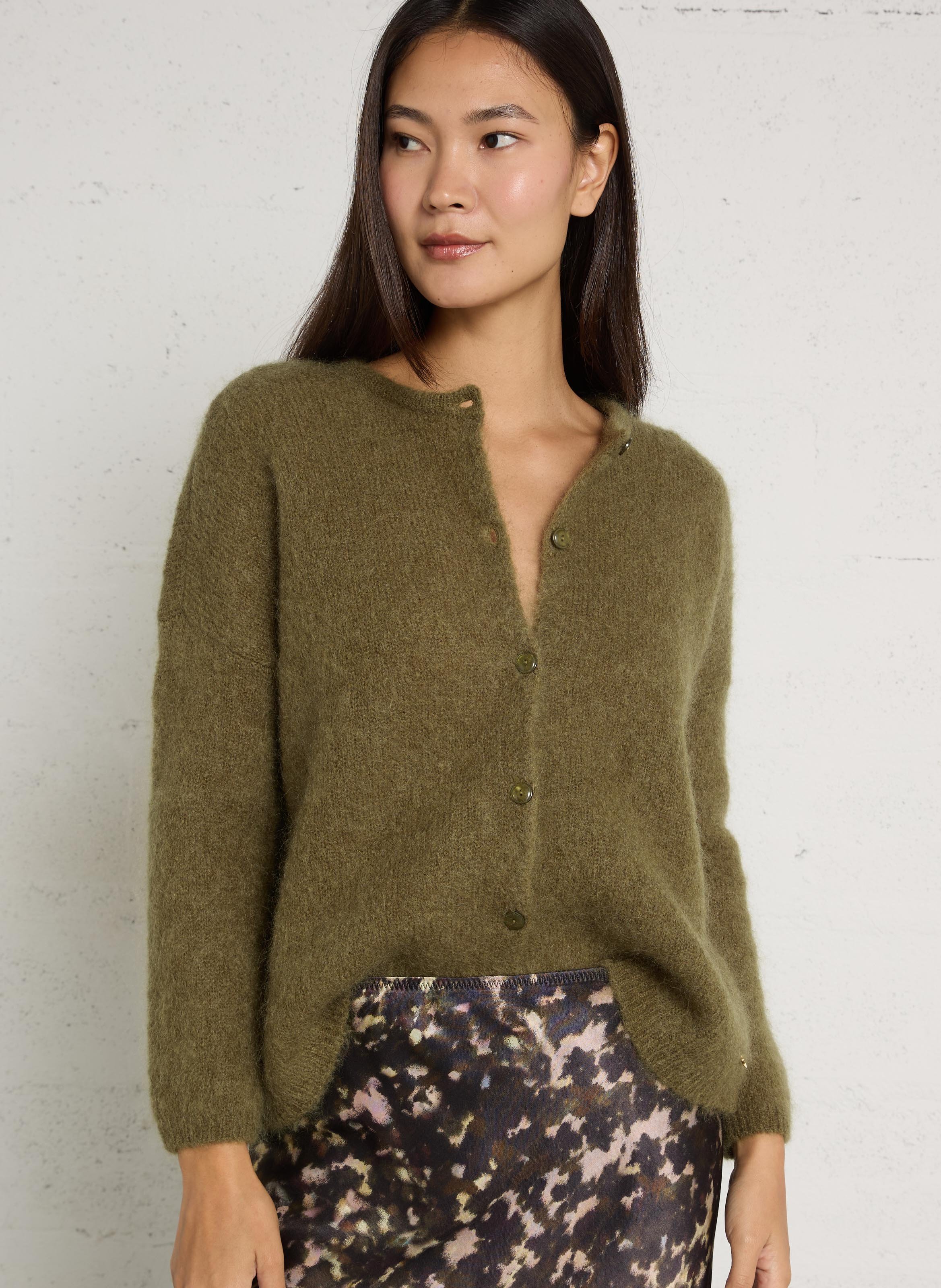 Loose-fit mohair-mix cardigan  DES PETITS HAUTS