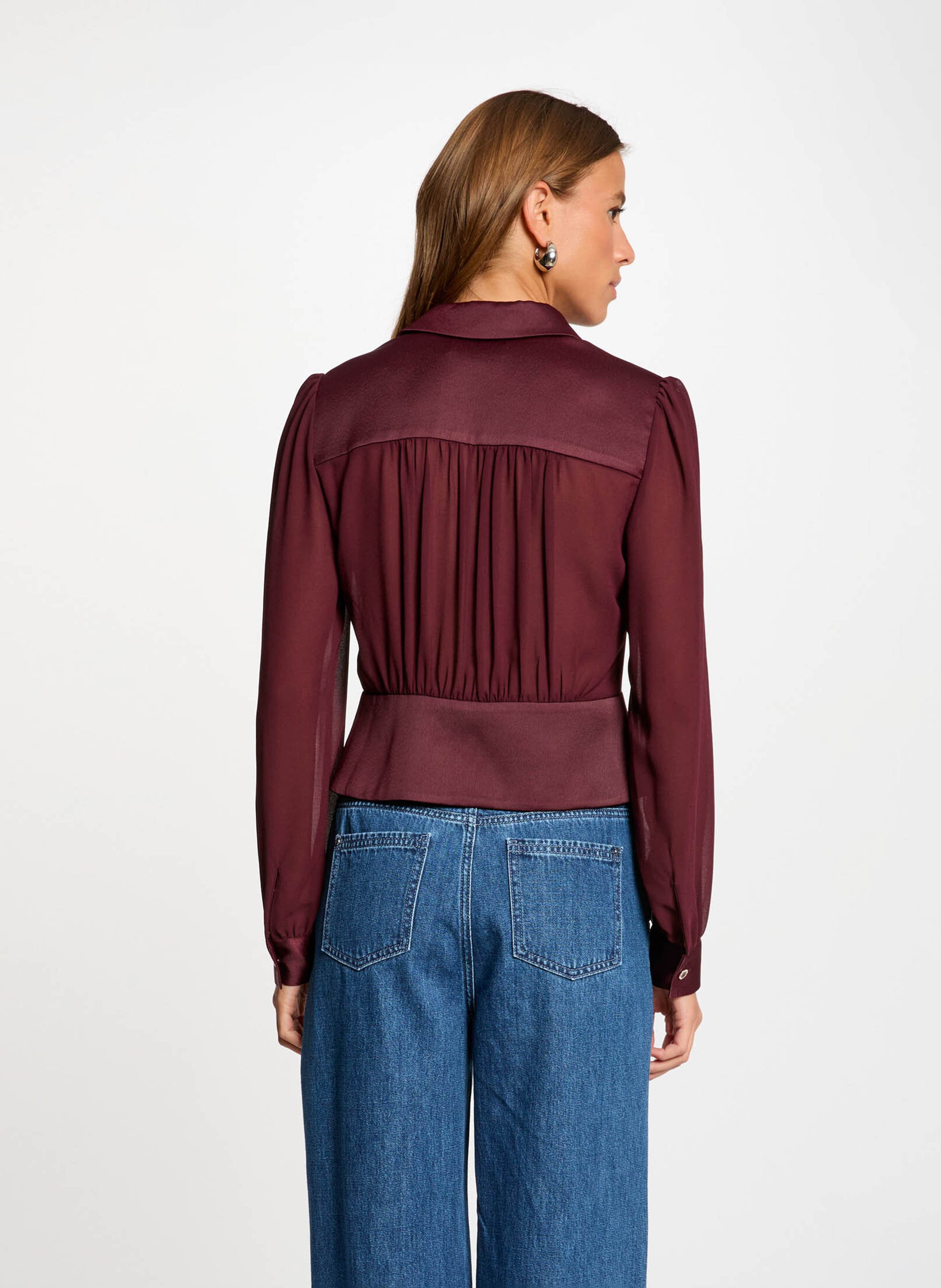 Blouse col chemise MORGAN Prune