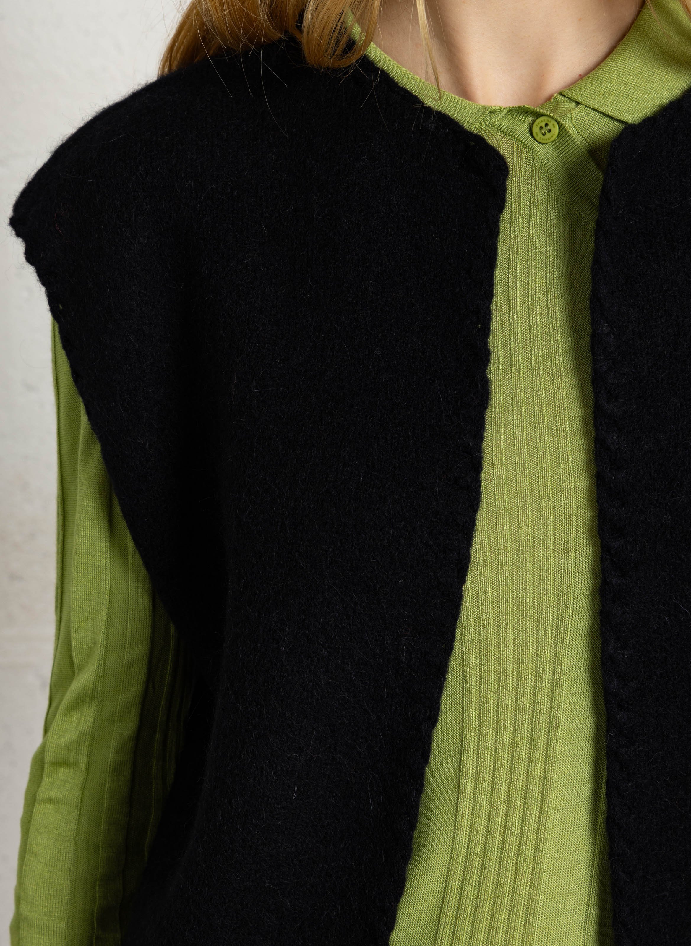 Gilet sans manches en laine mélangée MAISON 123 Bleu