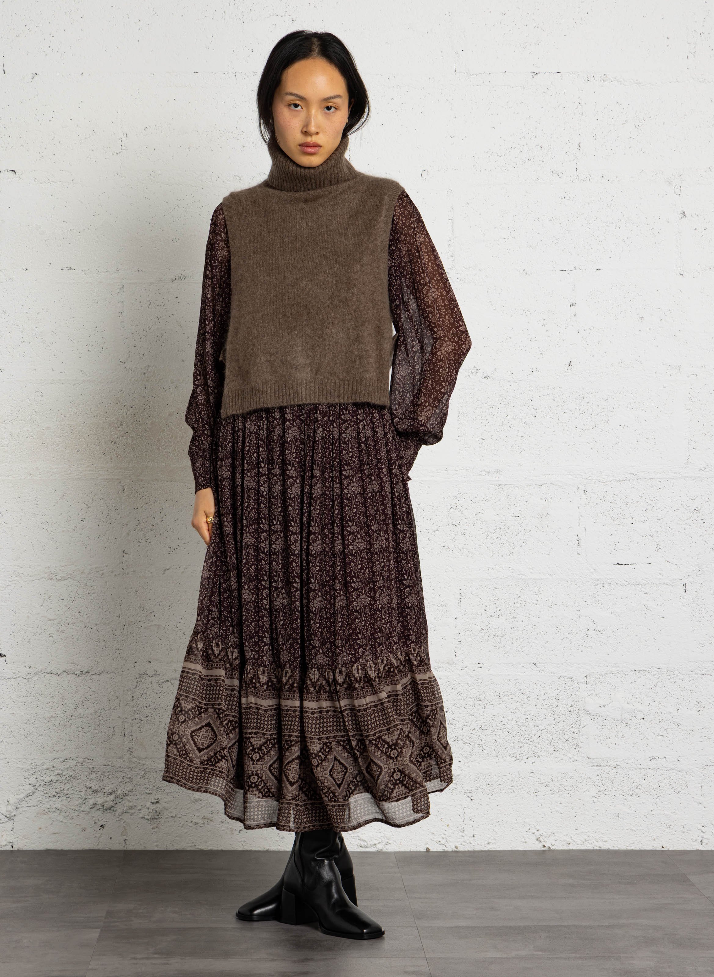 Pull droit en laine | Gris MAISON 123 Femme