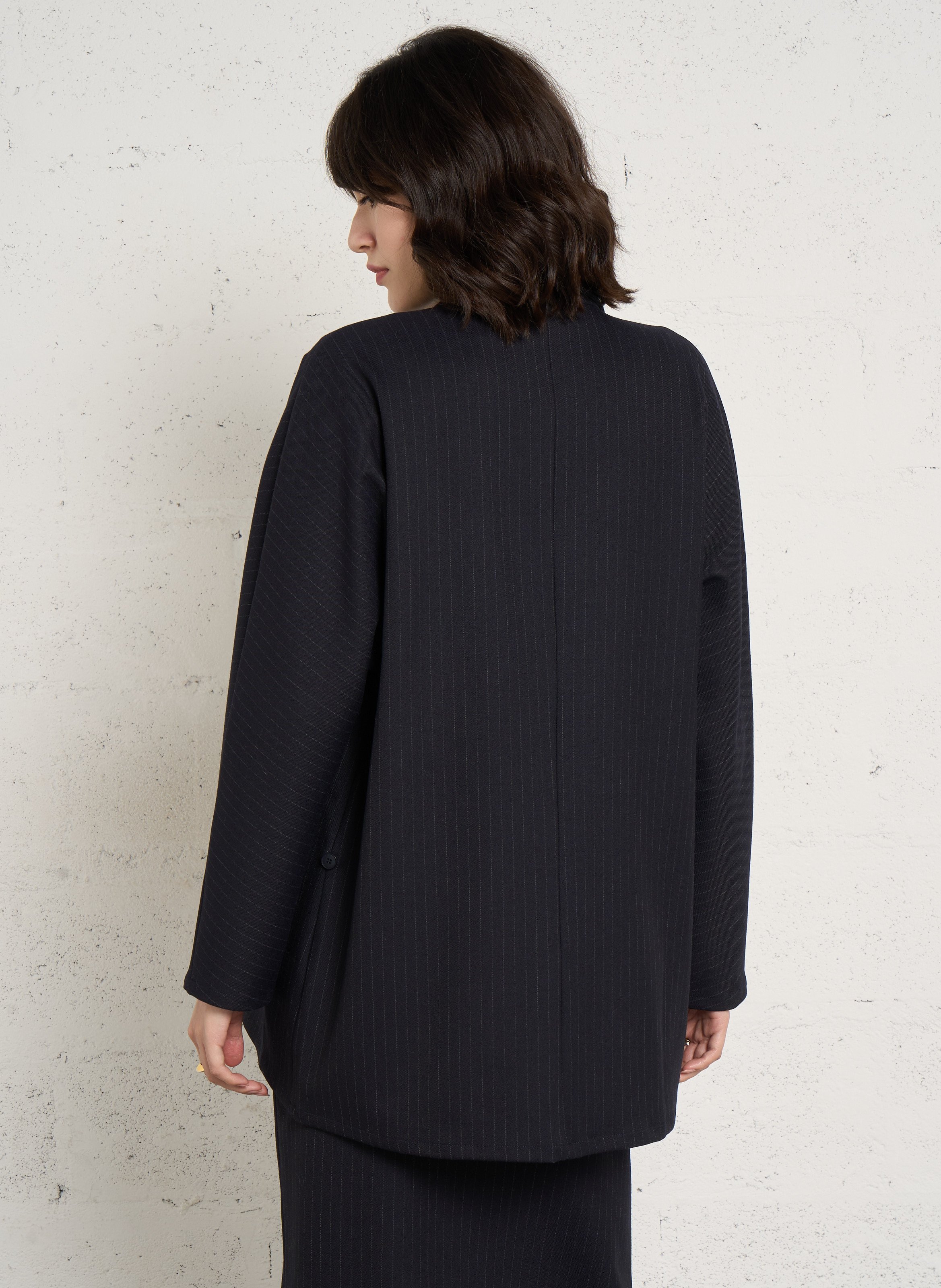 Fitted striped suit jacket THE NEW SOCIETY Black