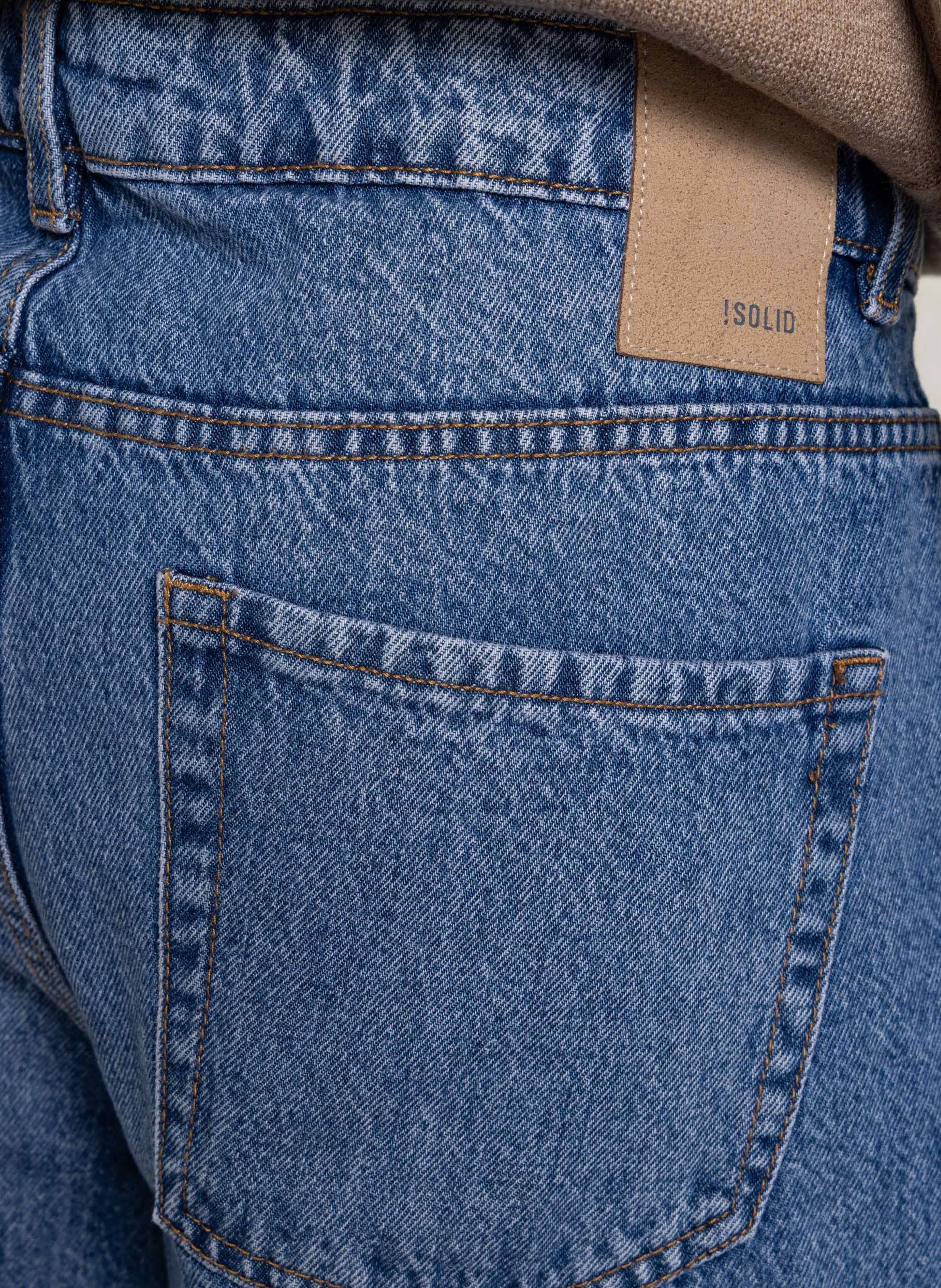 Einfarbige gerade Jeans aus Baumwolle SOLID Blau