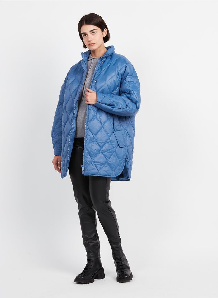 OBJECT Abrigo holgado con cuello alzado en azul