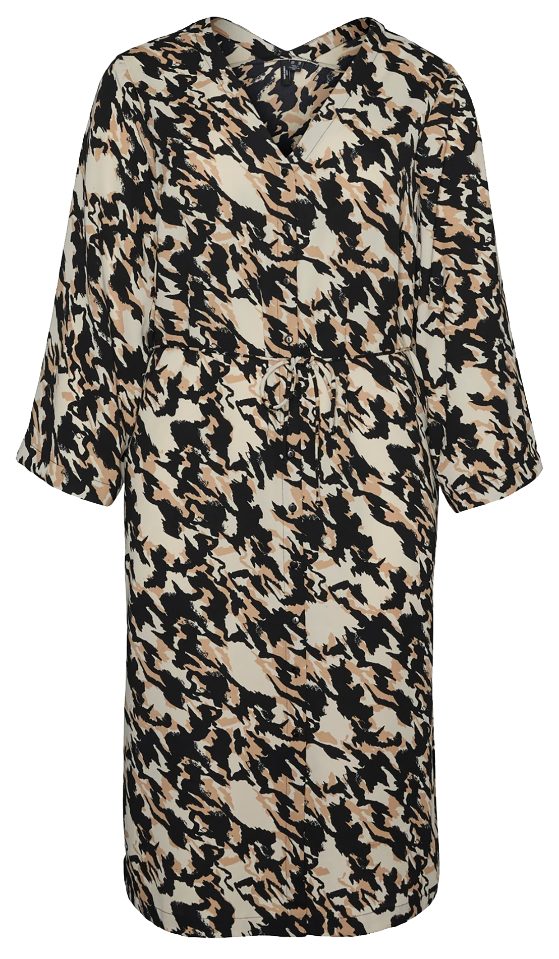 Robe courte col V imprimée  VERO MODA CURVE Multicolore