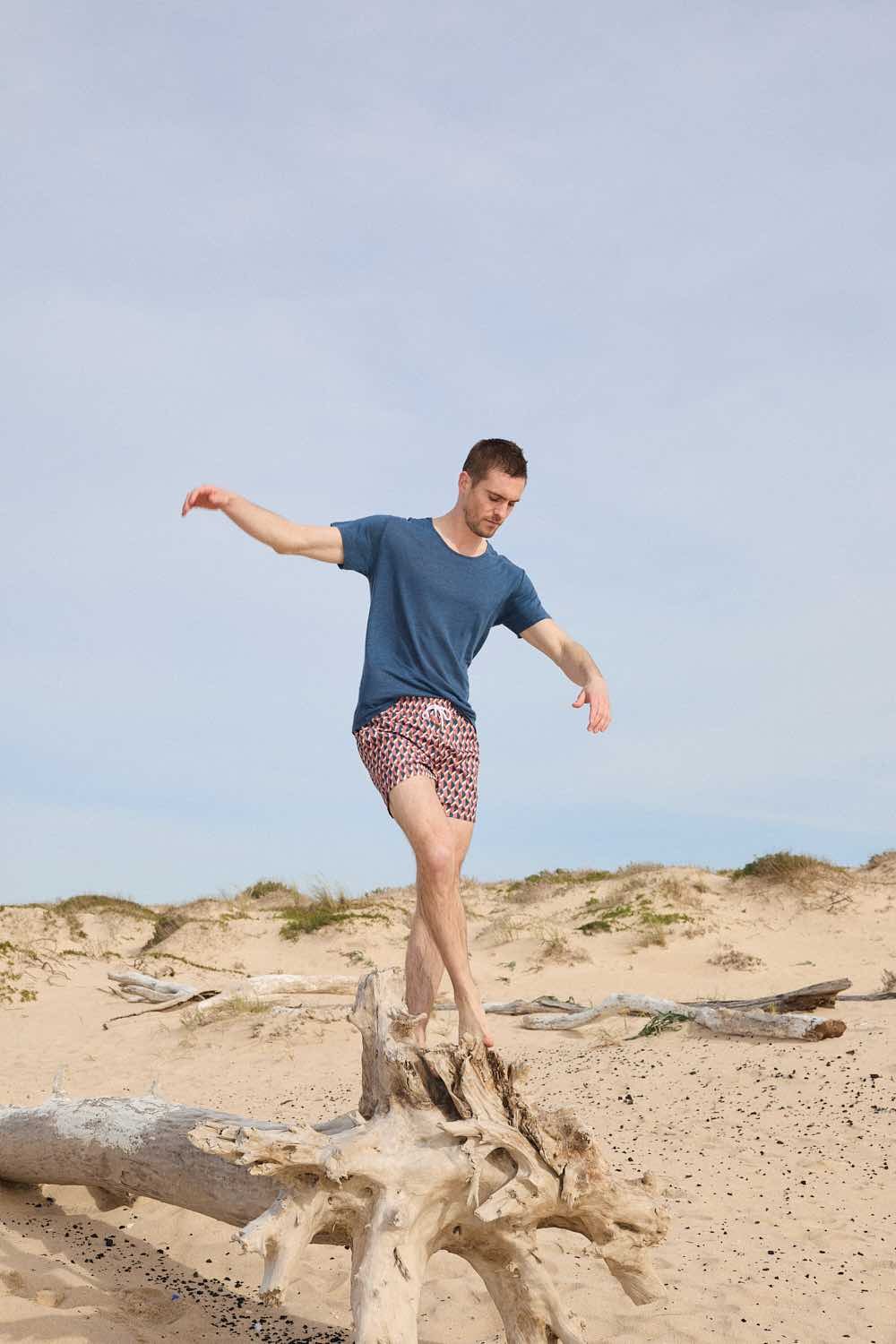 Short-sleeved T-shirt with round neckline APNEE Blue