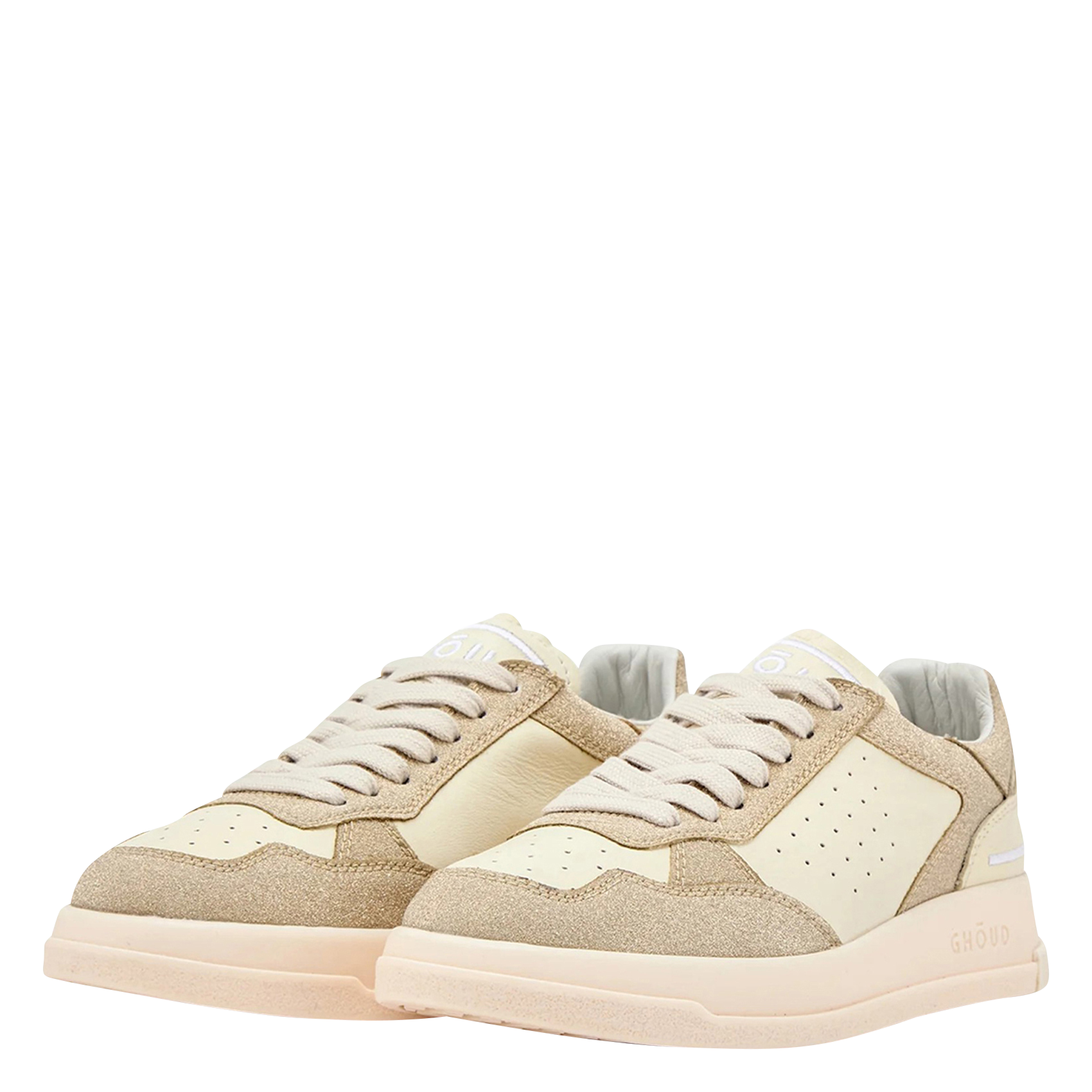 Low-top leather mix sneakers GHOUD VENICE Beige