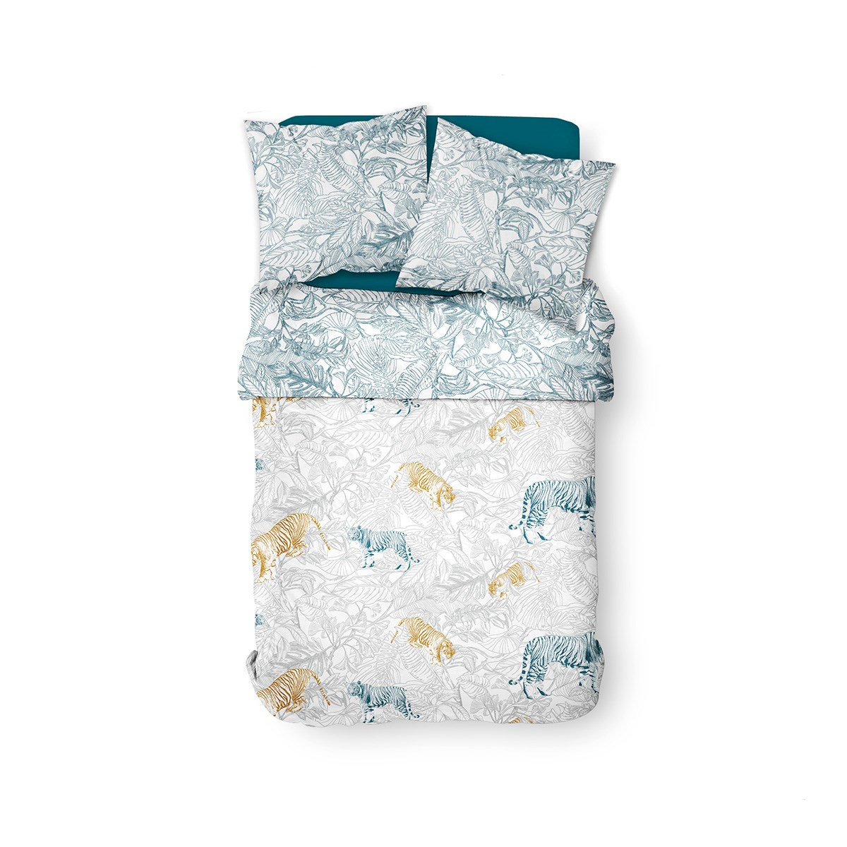 Printed cotton bedding set TODAY LINGE DE MAISON White