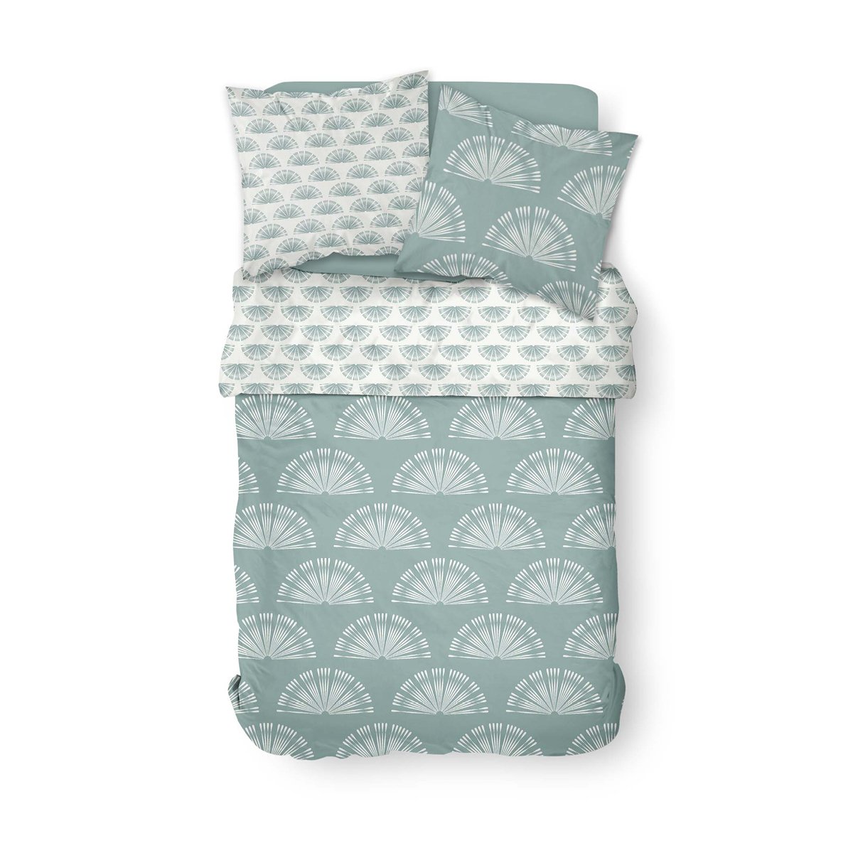 Printed cotton bed set TODAY LINGE DE MAISON Green