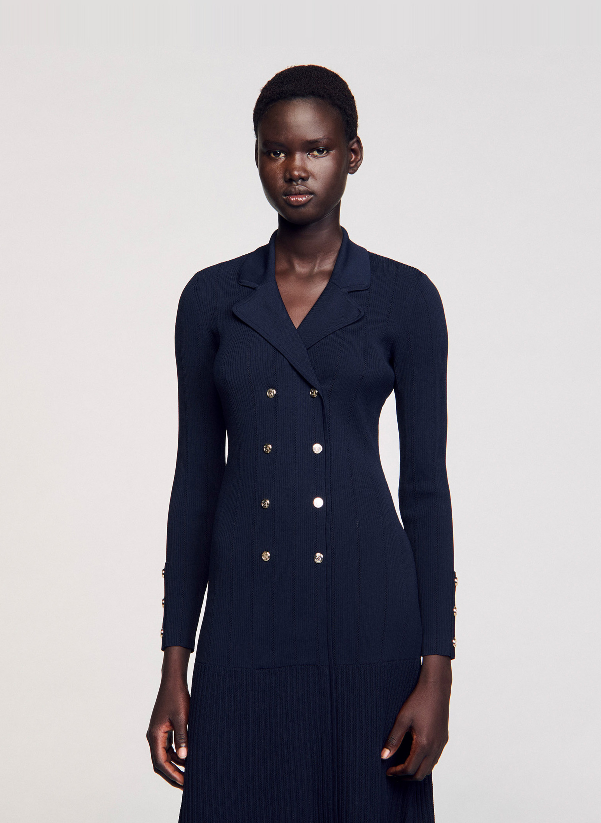 Robe longue en maille pointelle Marine Sandro - Femme