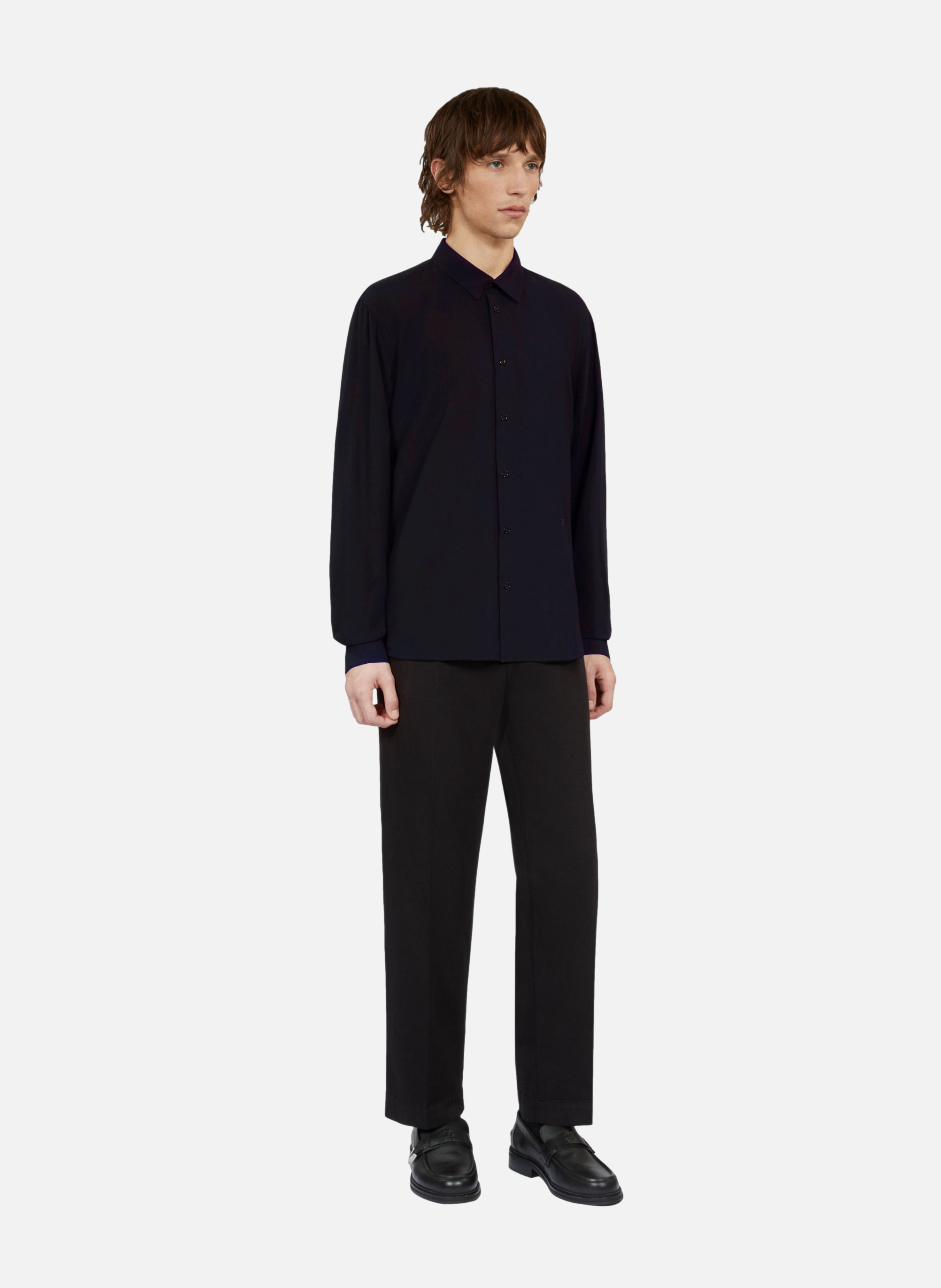 Flowy shirt with straight cut and embroidery THE KOOPLES Black
