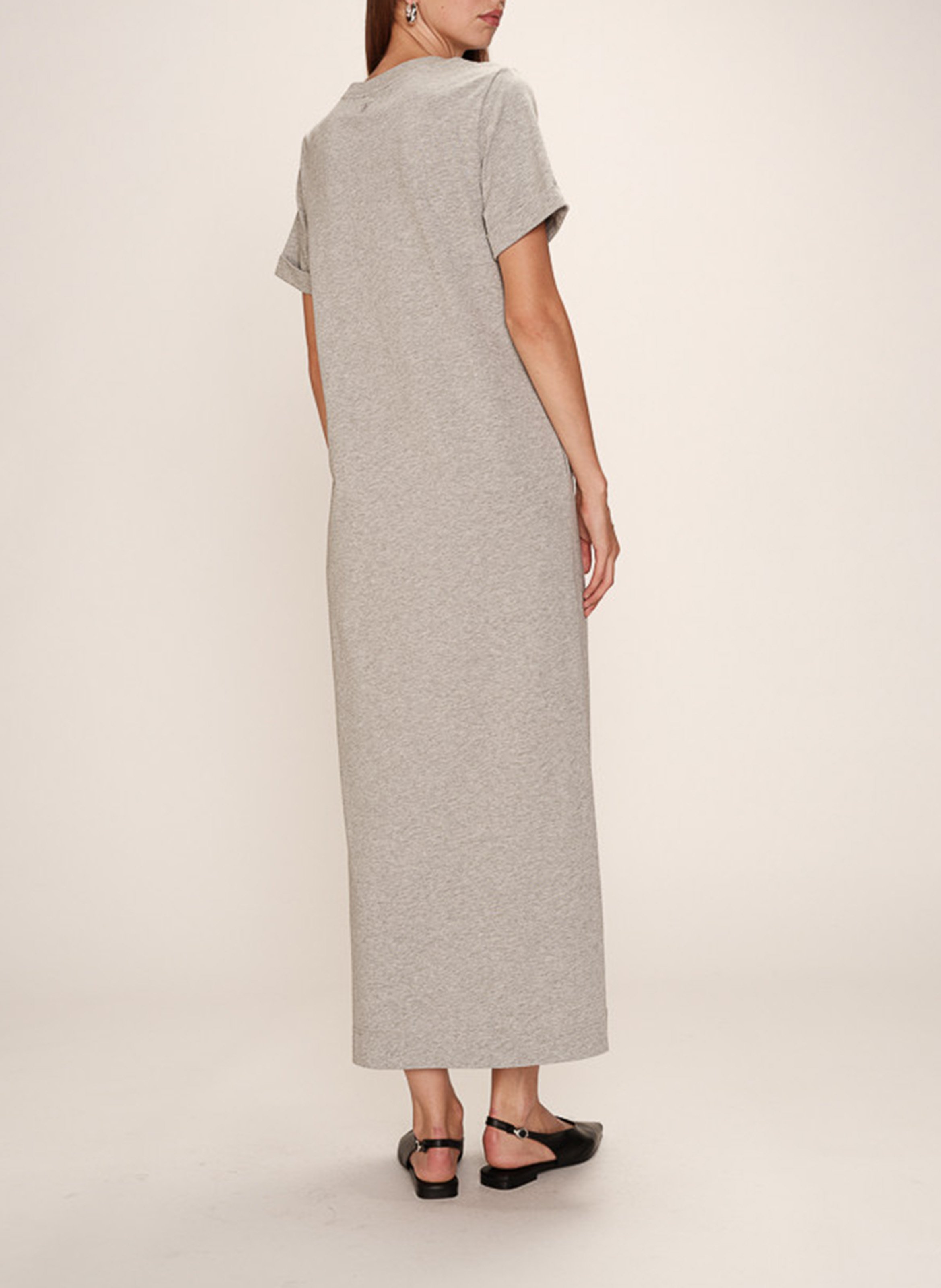 Long cotton dress with round neck GRACE ET MILA Silver