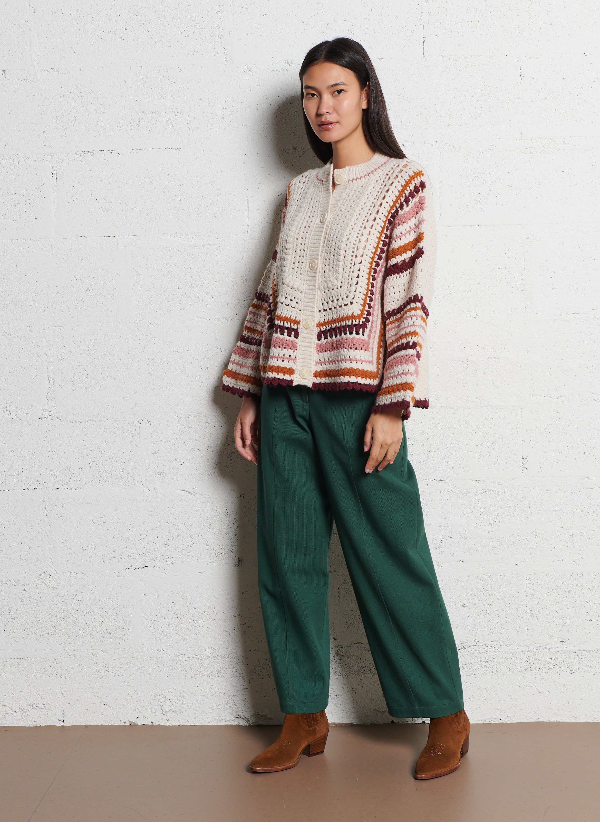 Striped seaside-inspired cardigan with wool LOUISE MISHA Multicolored