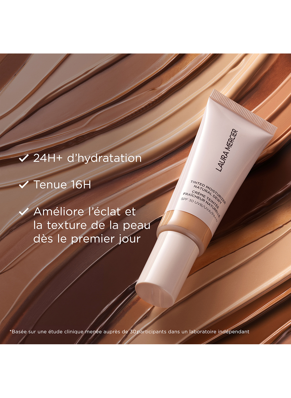 TINTED MOISTURIZER NATURAL DEWY SPF 30 LAURA MERCIER 3c fawn