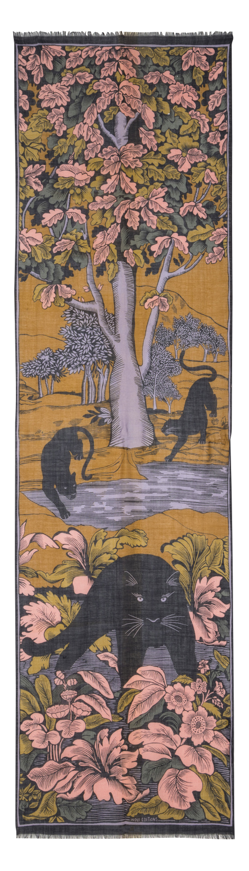 Bedruckter Foulard aus Wollmix INOUI EDITIONS Braun