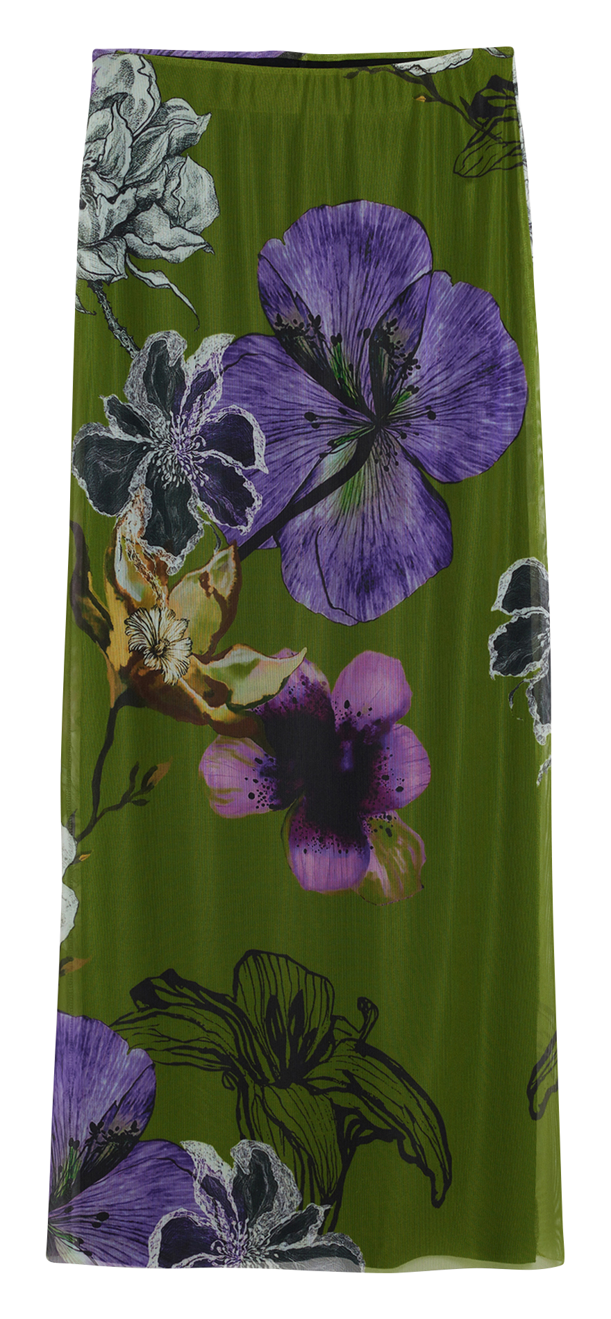 Jupe midi tube en tulle imprimée DESIGUAL Vert