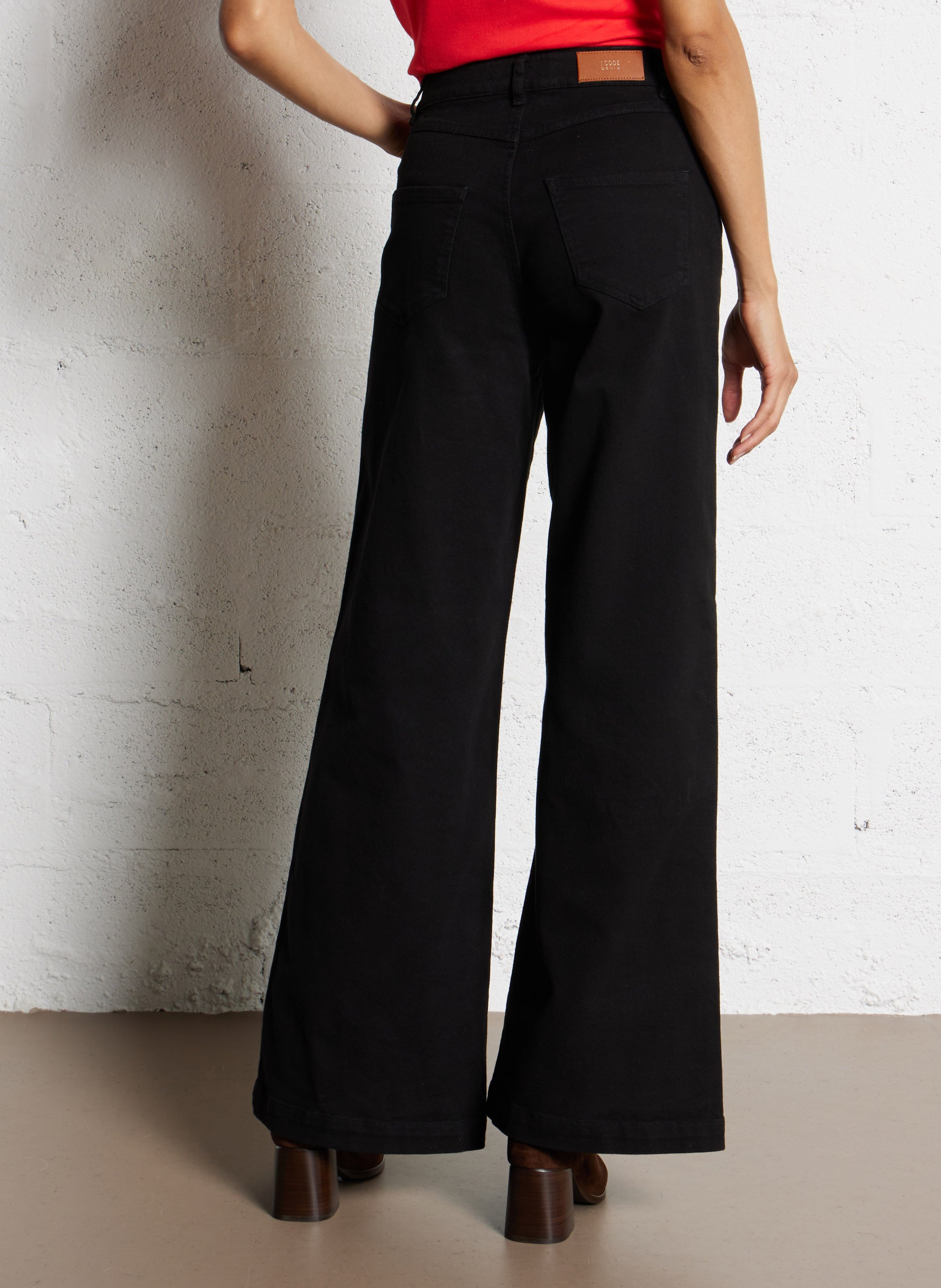 Jean large en coton mélangé I CODE Noir