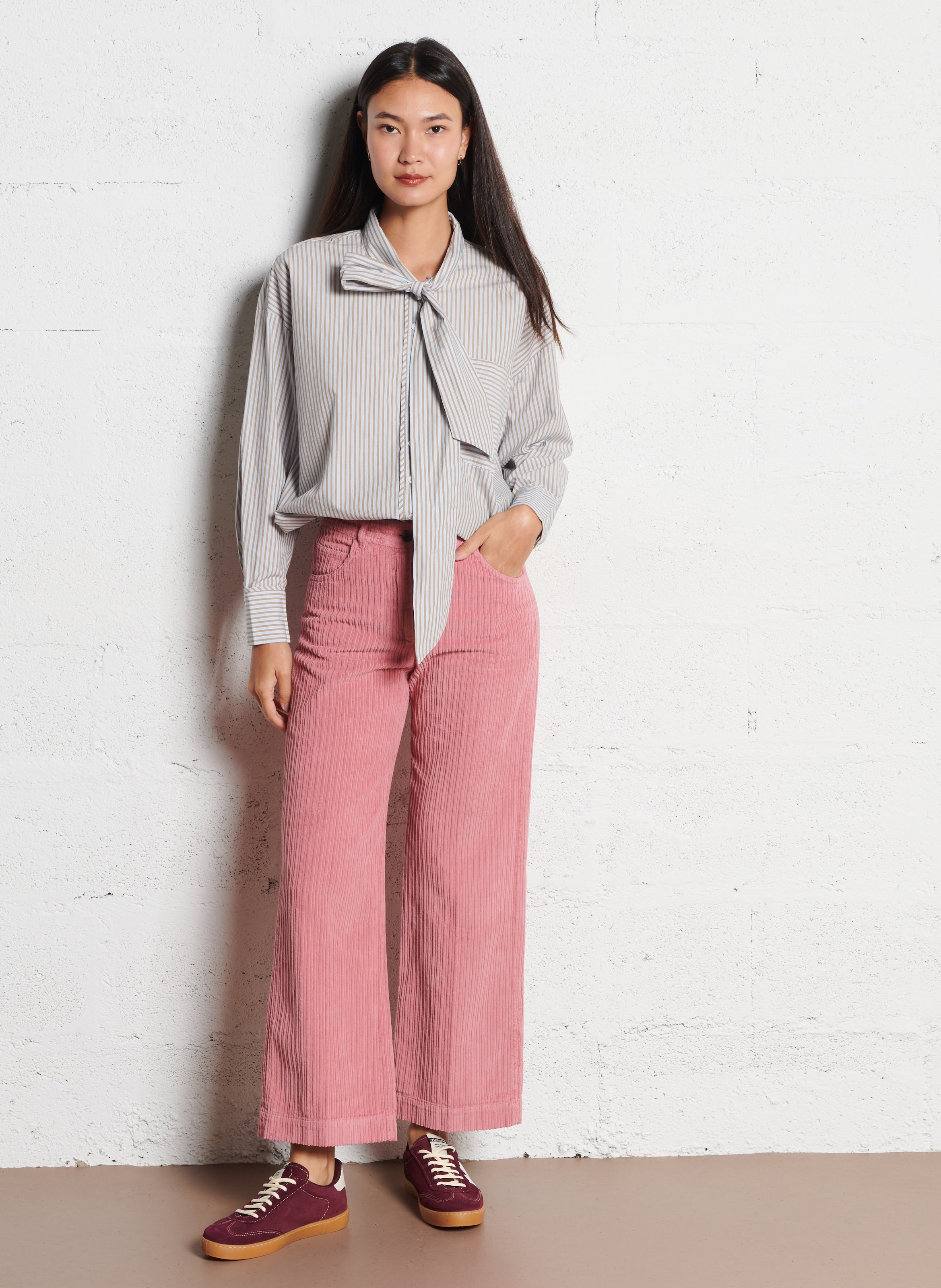 Chemise droite en coton rayé JC SOPHIE Multicolore