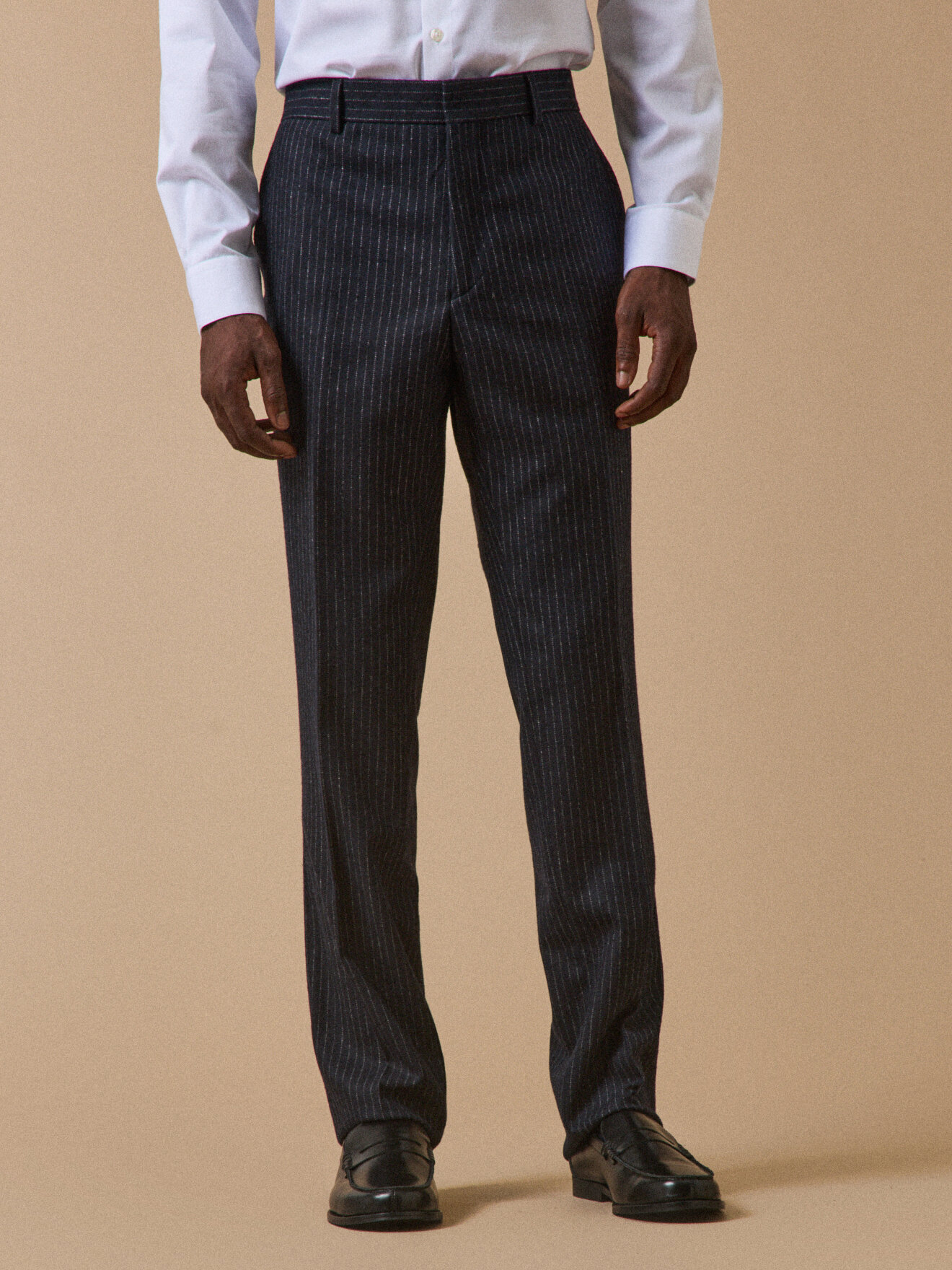 Striped wool suit pants CYRILLUS Blue