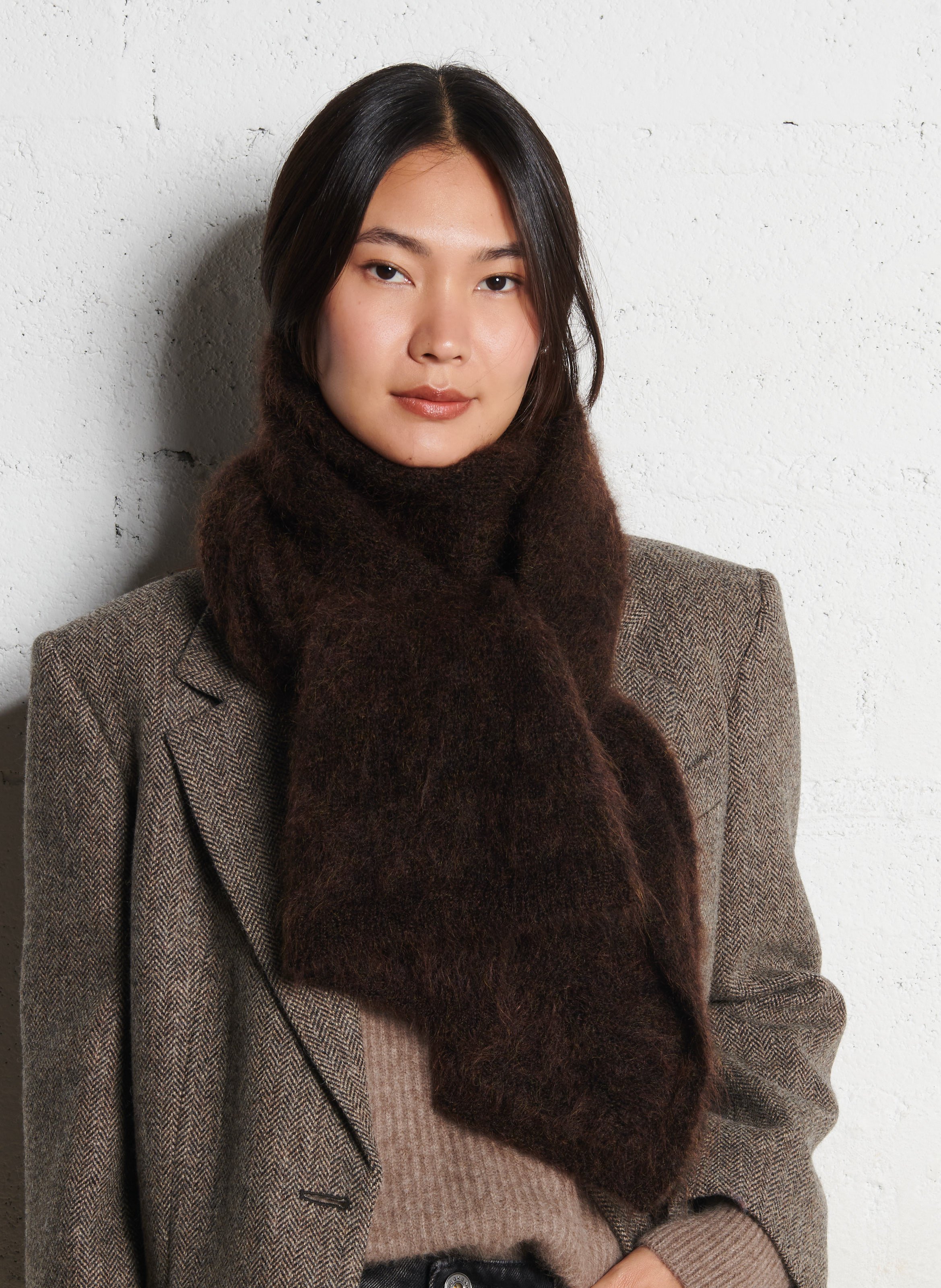 Plain wool-mix scarf  DES PETITS HAUTS