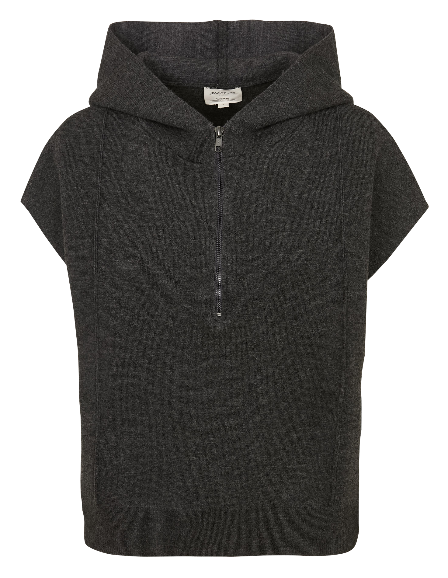 Straight round neck wool blend jacket MAISON 123 Grey