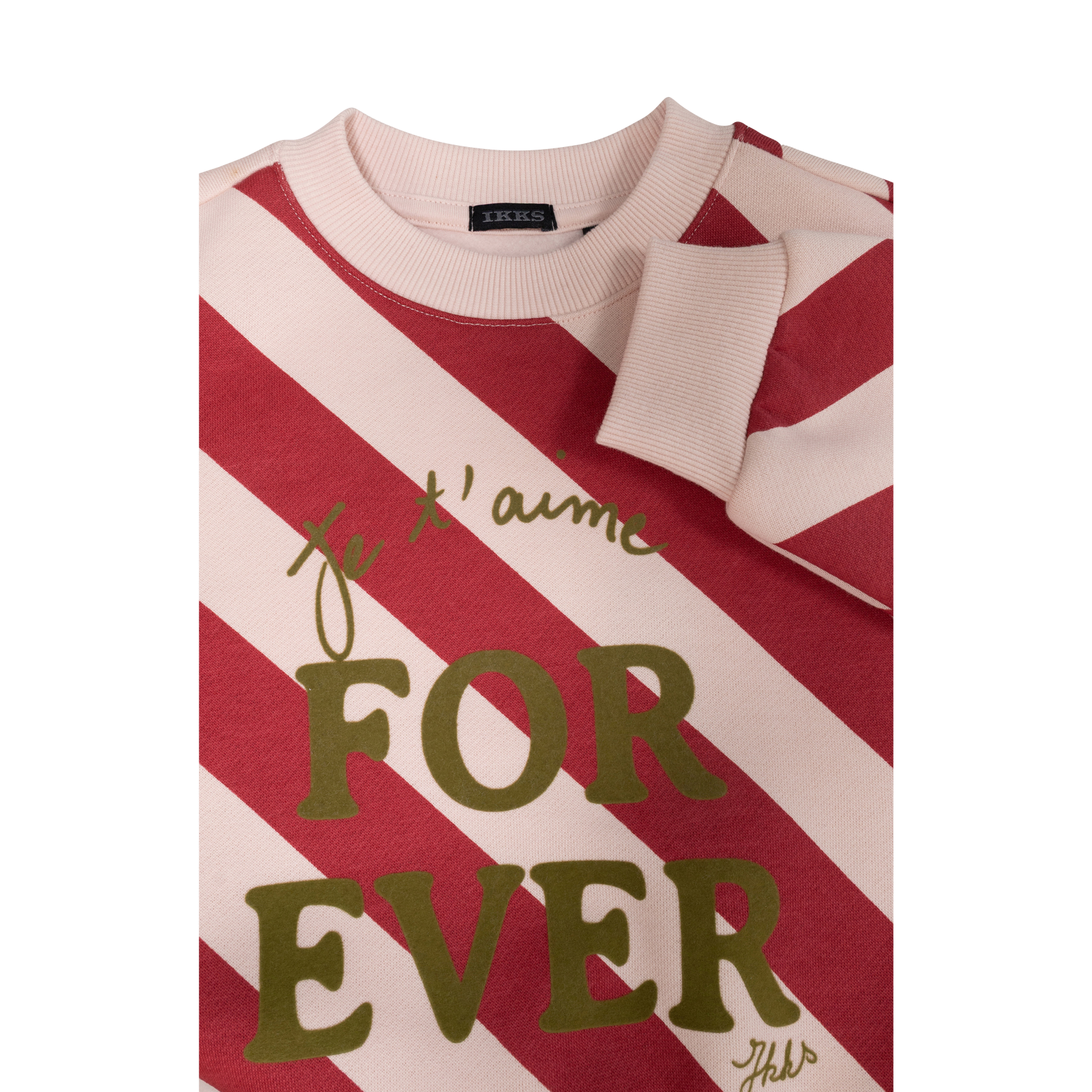 Oversized striped cotton blend sweatshirt IKKS JUNIOR Red