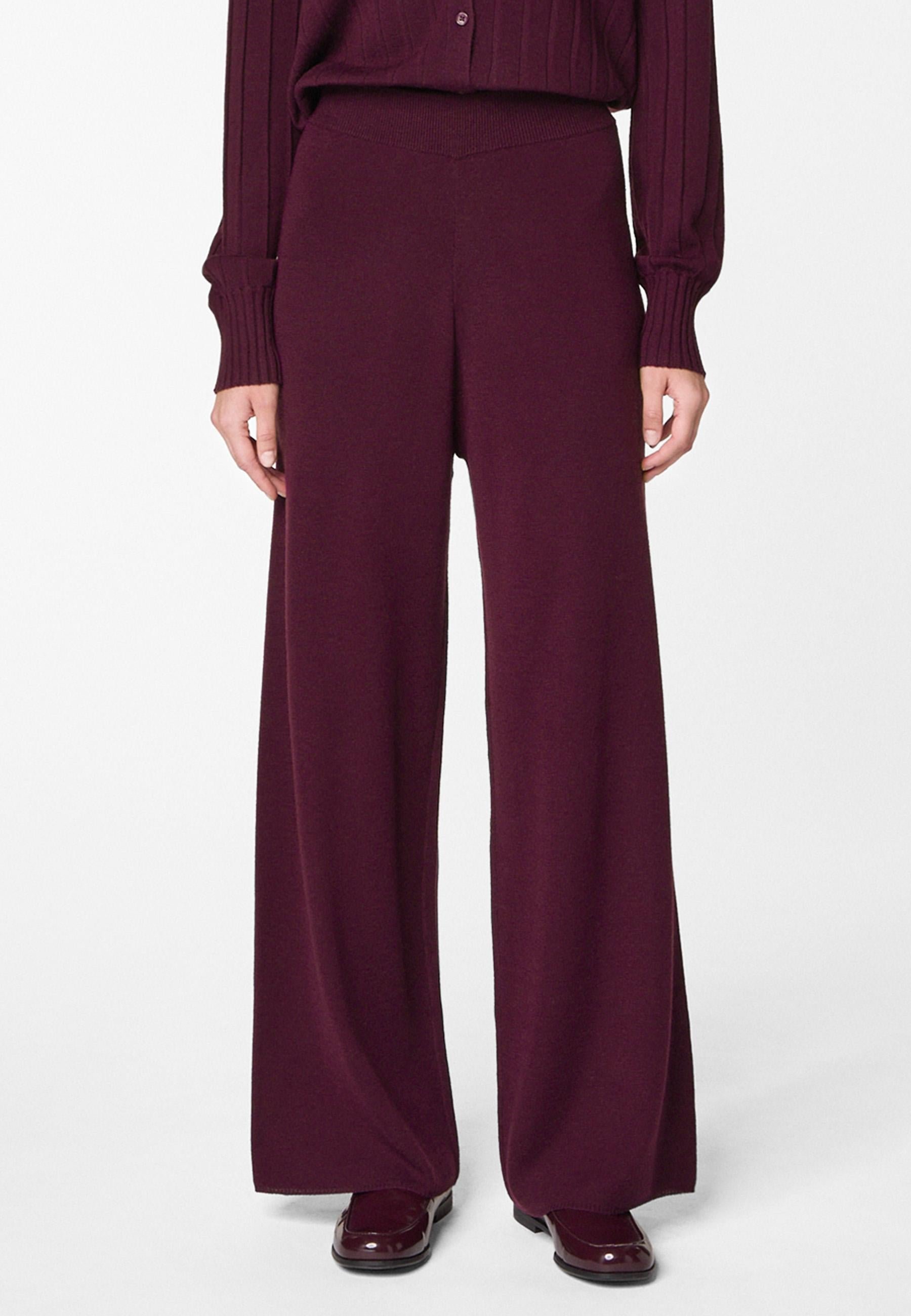 Wide leg merino wool trousers RODIER Purple