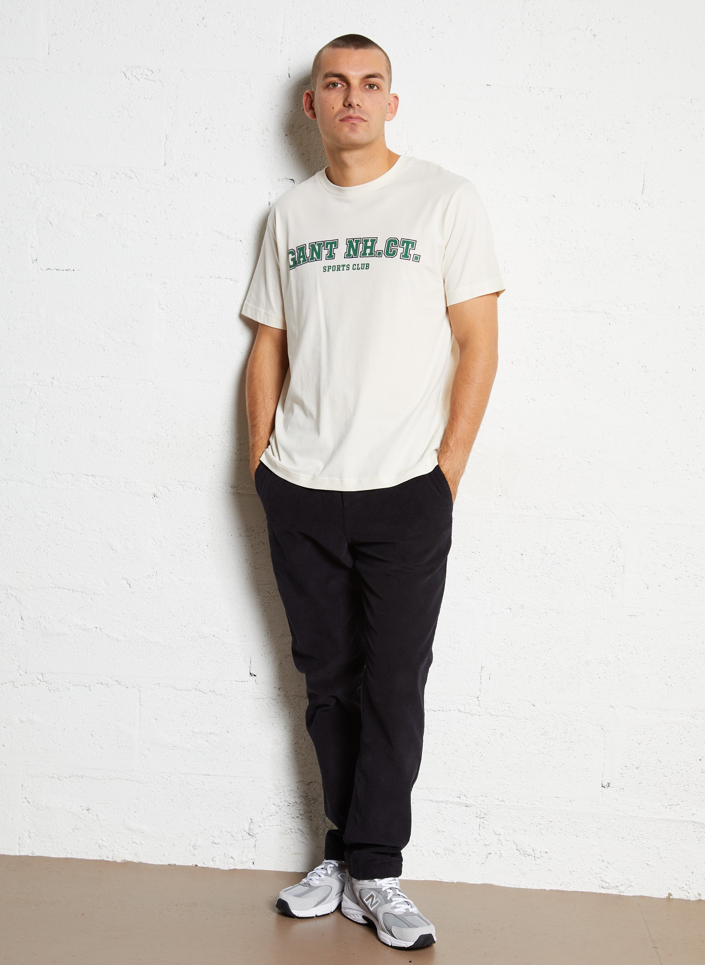 Tee-shirt droit en coton GANT Beige