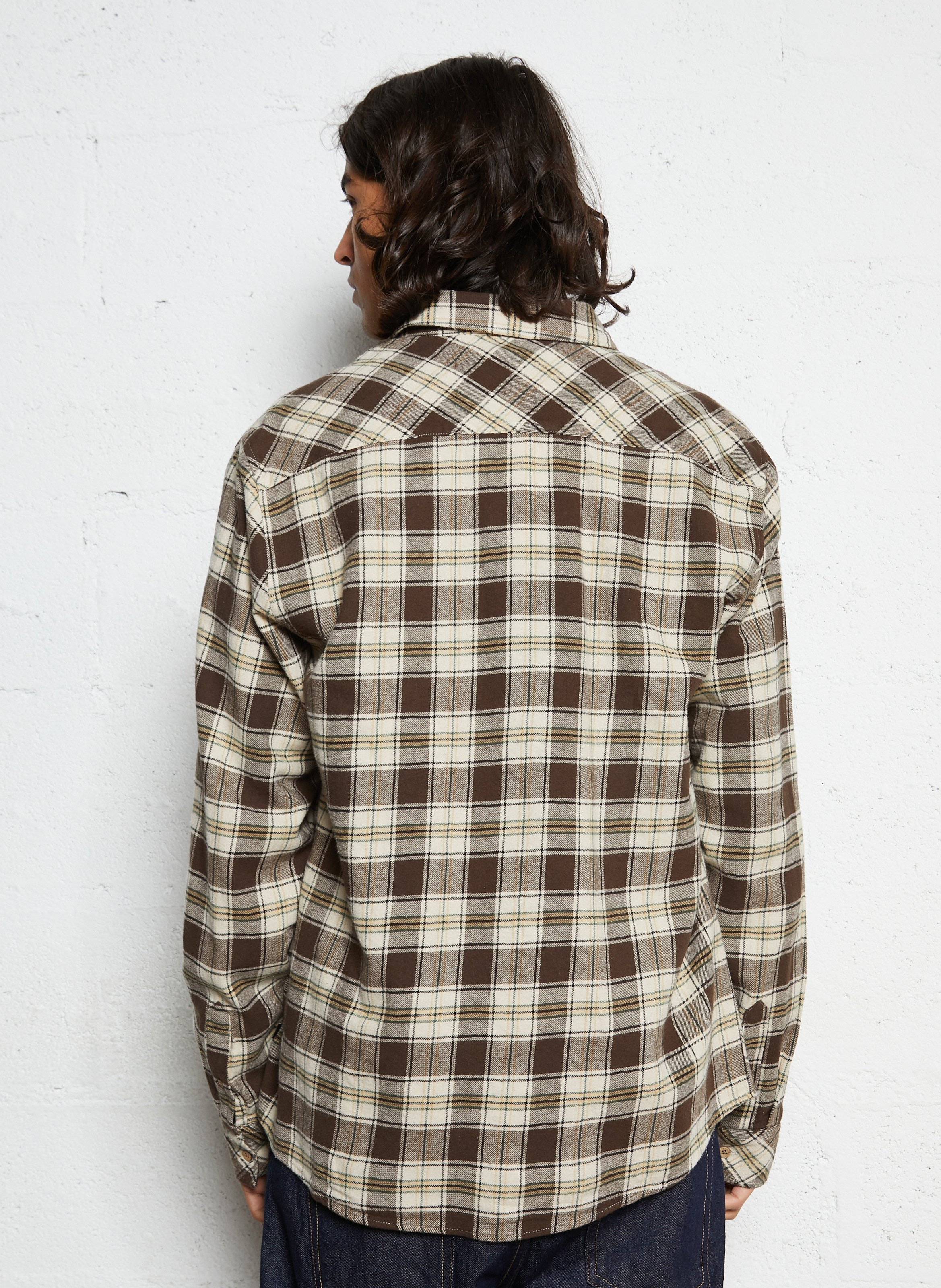 Cotton shirt with classic collar SOLID Brown