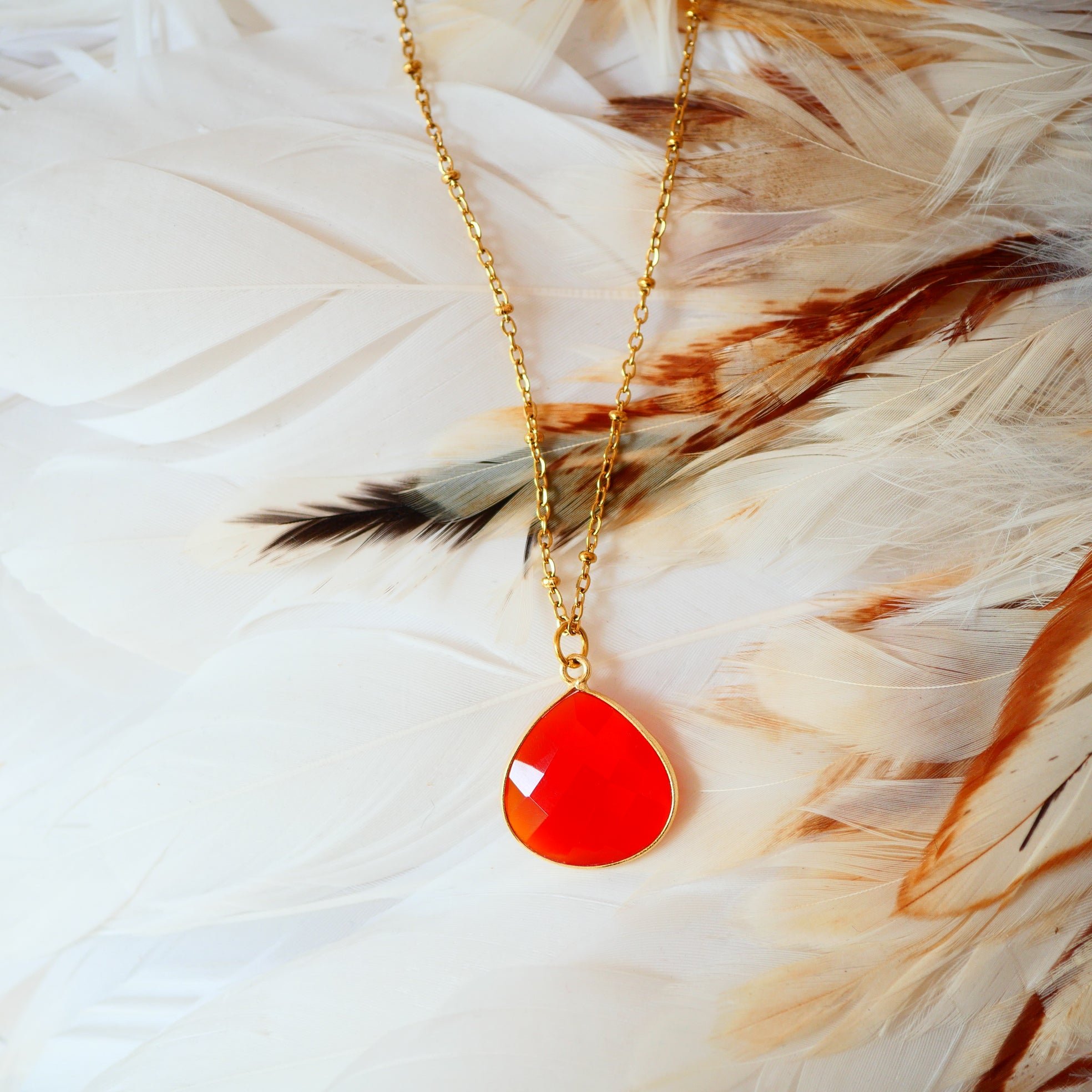 Carnelian necklace GINANDGER Orange