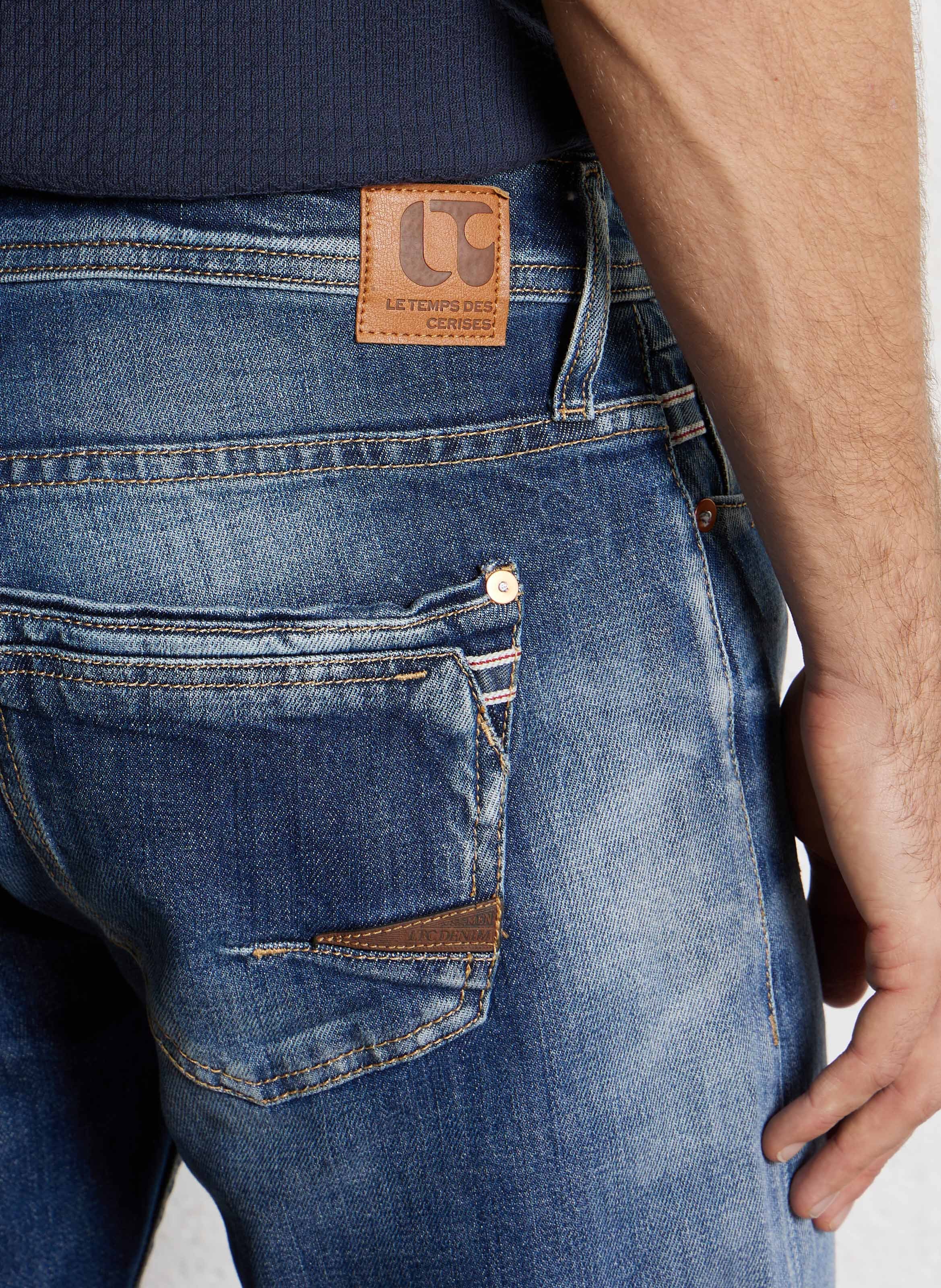 Faded straight-leg jeans LE TEMPS DES CERISES Blue