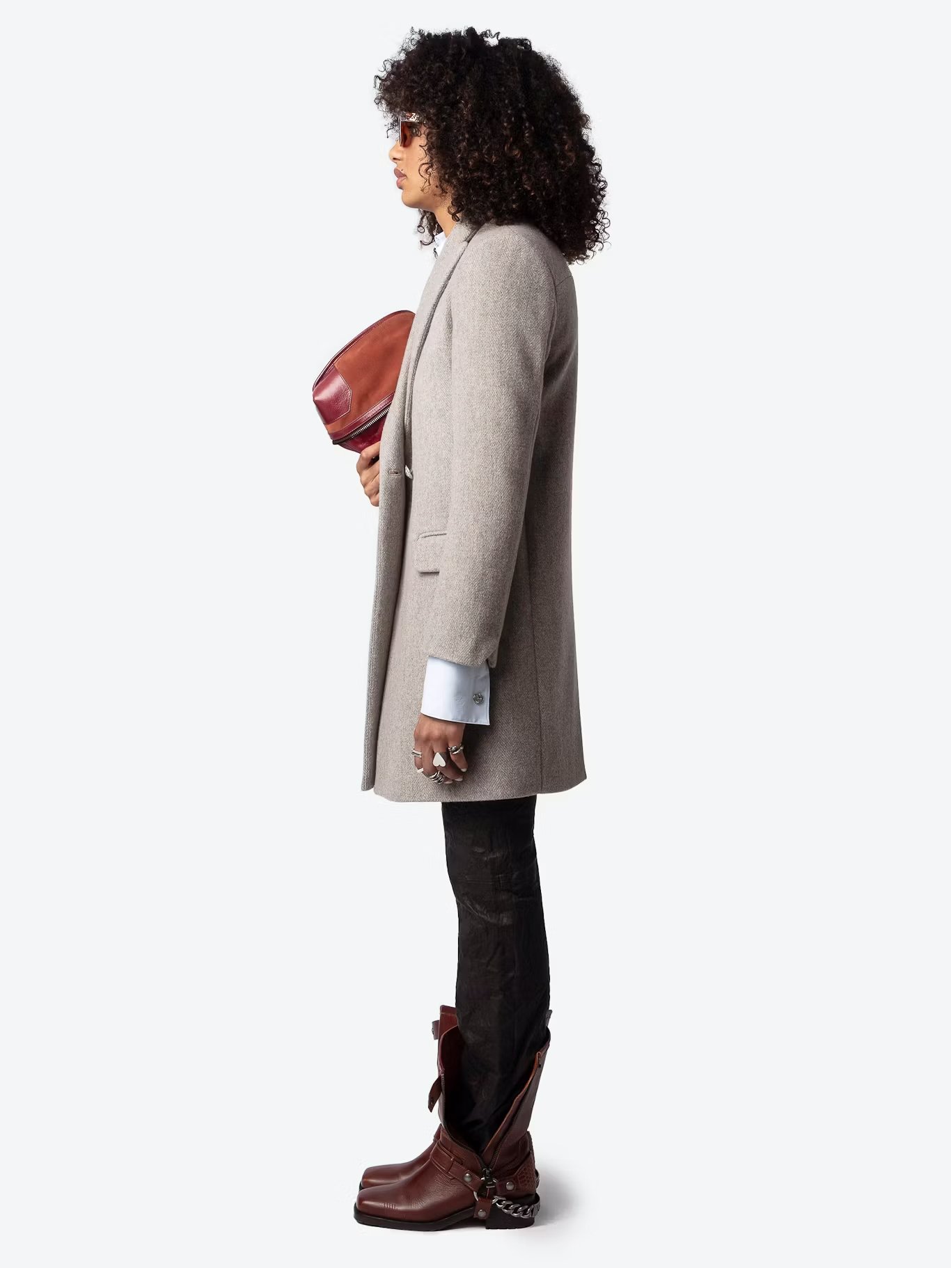 Manteau droit en laine recyclée  ZADIG&VOLTAIRE Beige