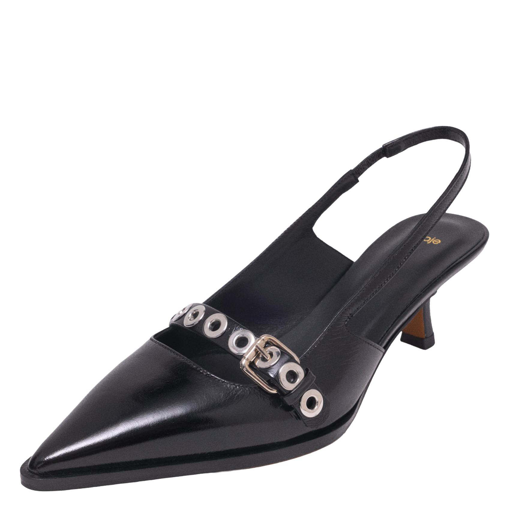 Escarpins slingback en cuir lisse MAJE Noir