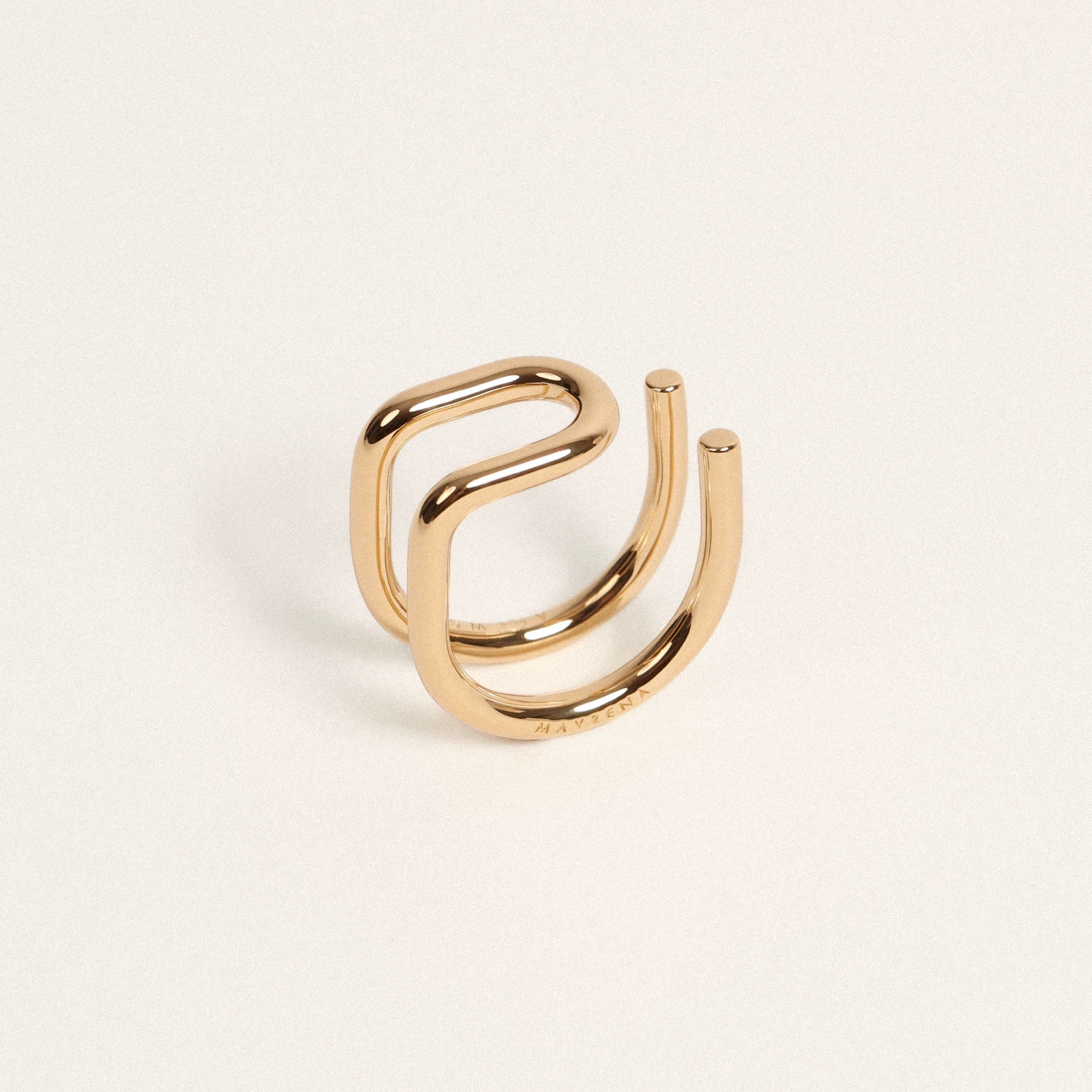 Adjustable reversible ring, gold plated MAYRENA Golden