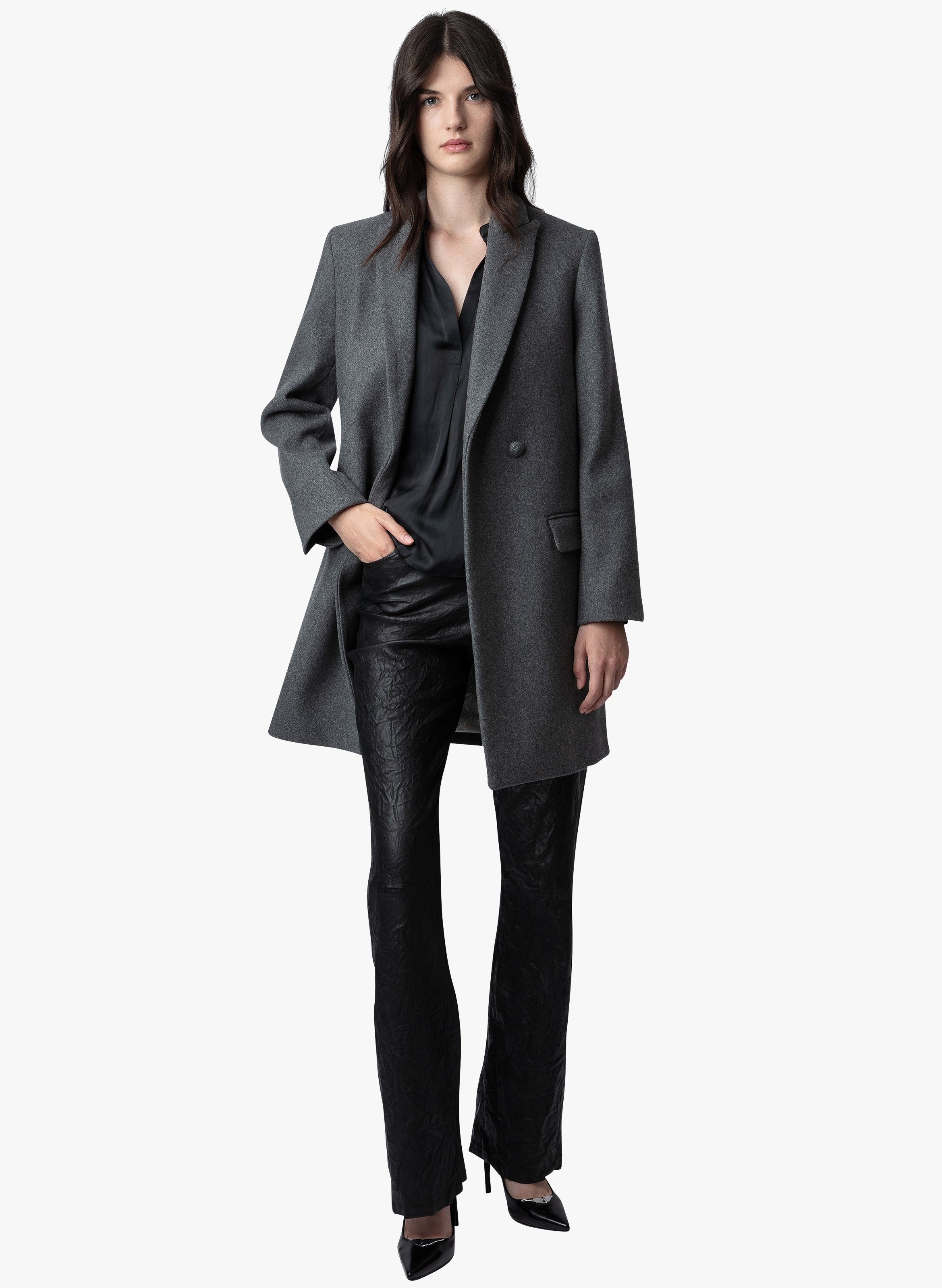 Manteau col tailleur en laine mélangée  ZADIG&VOLTAIRE Gris