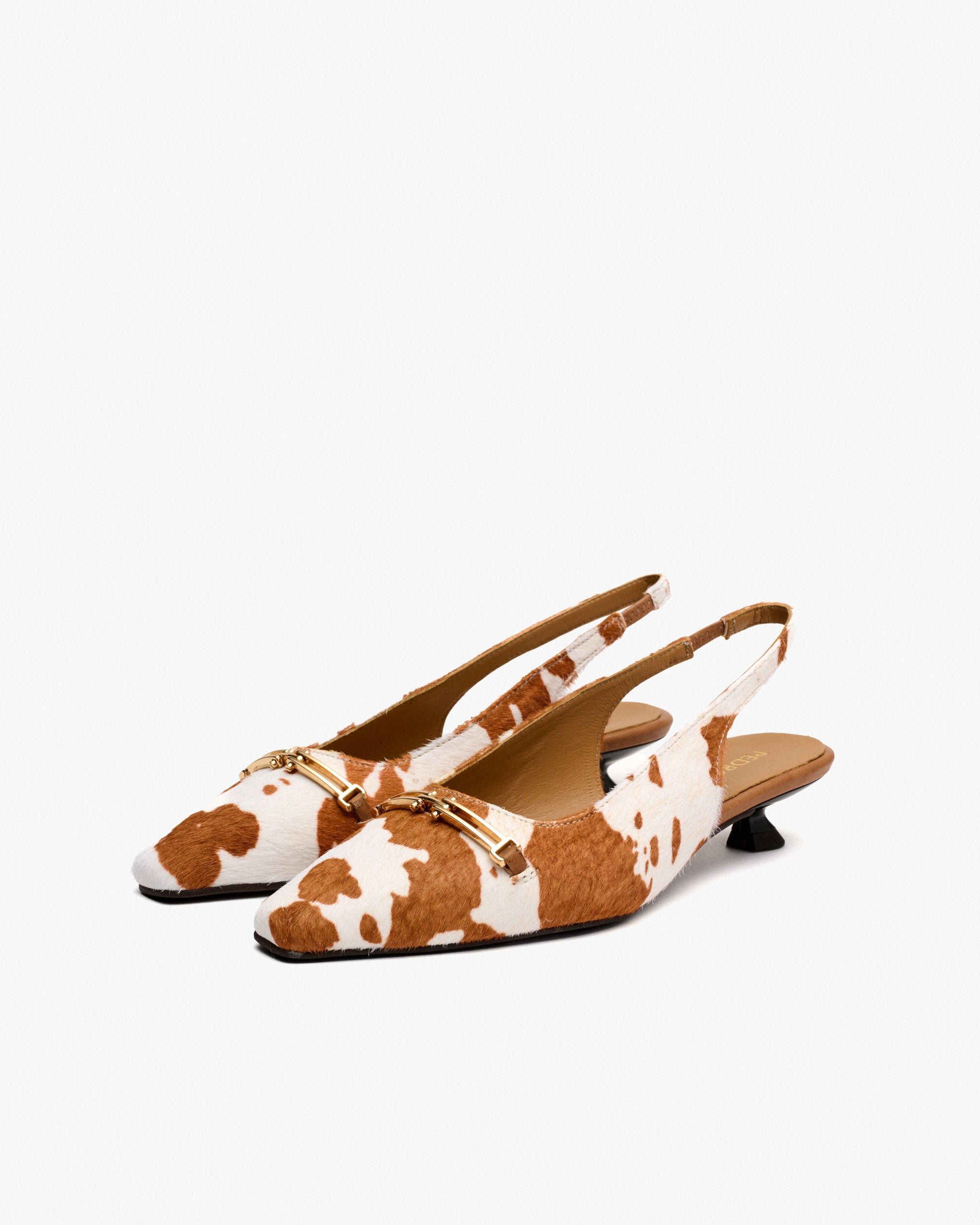 Black and white cow print fur pumps PEDRO MIRALLES Black