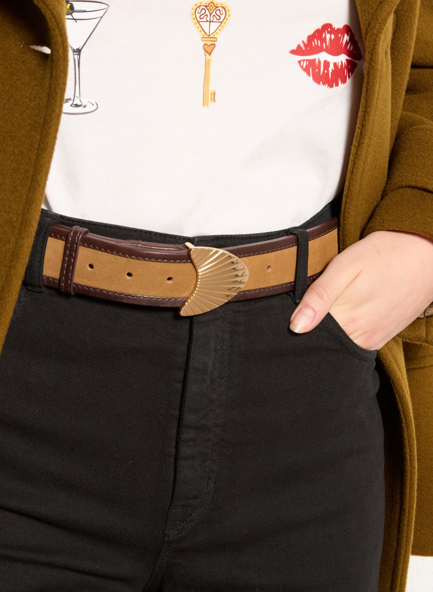 Leather belt with buckle MAISON 123
