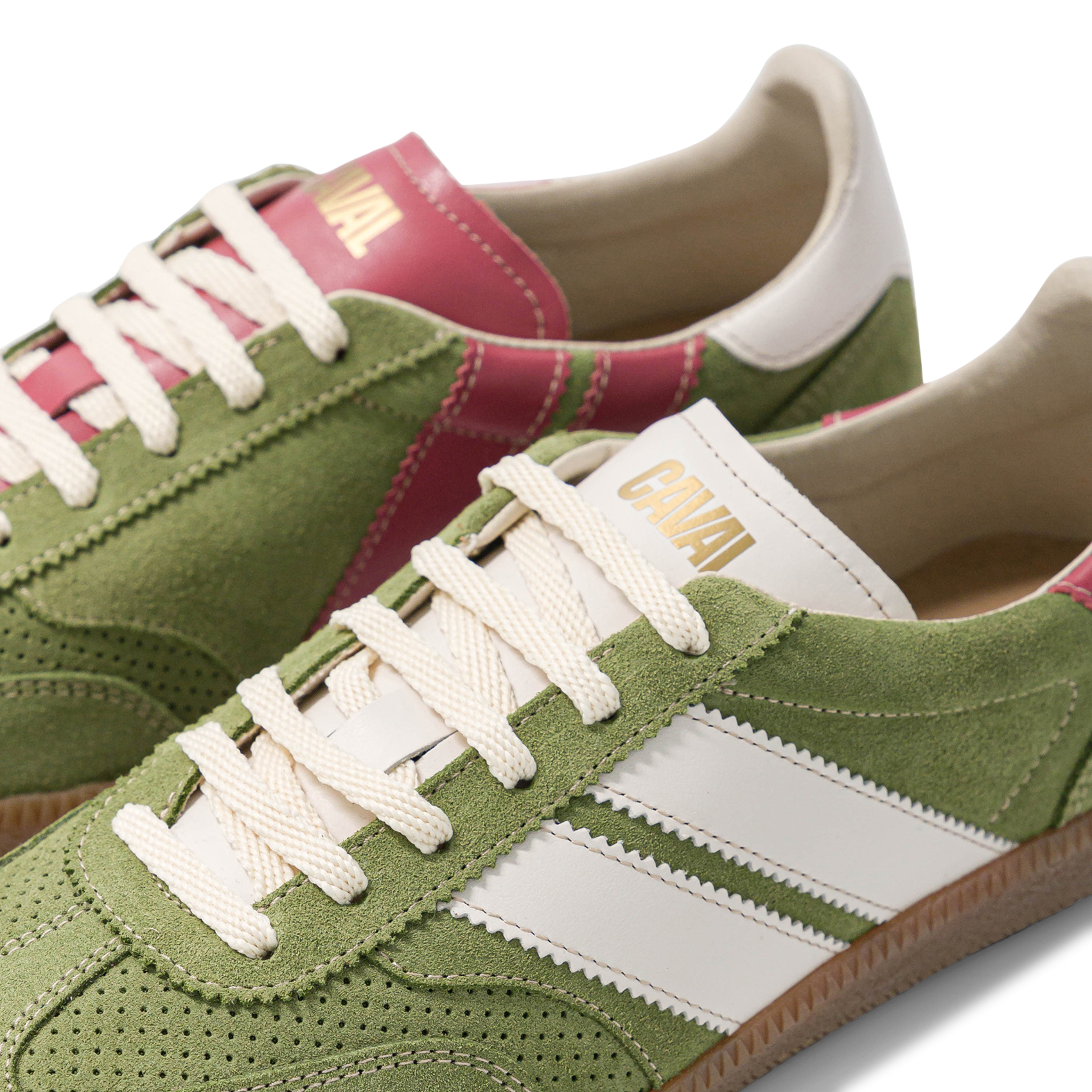 Suede leather low-top sneakers CAVAL Green