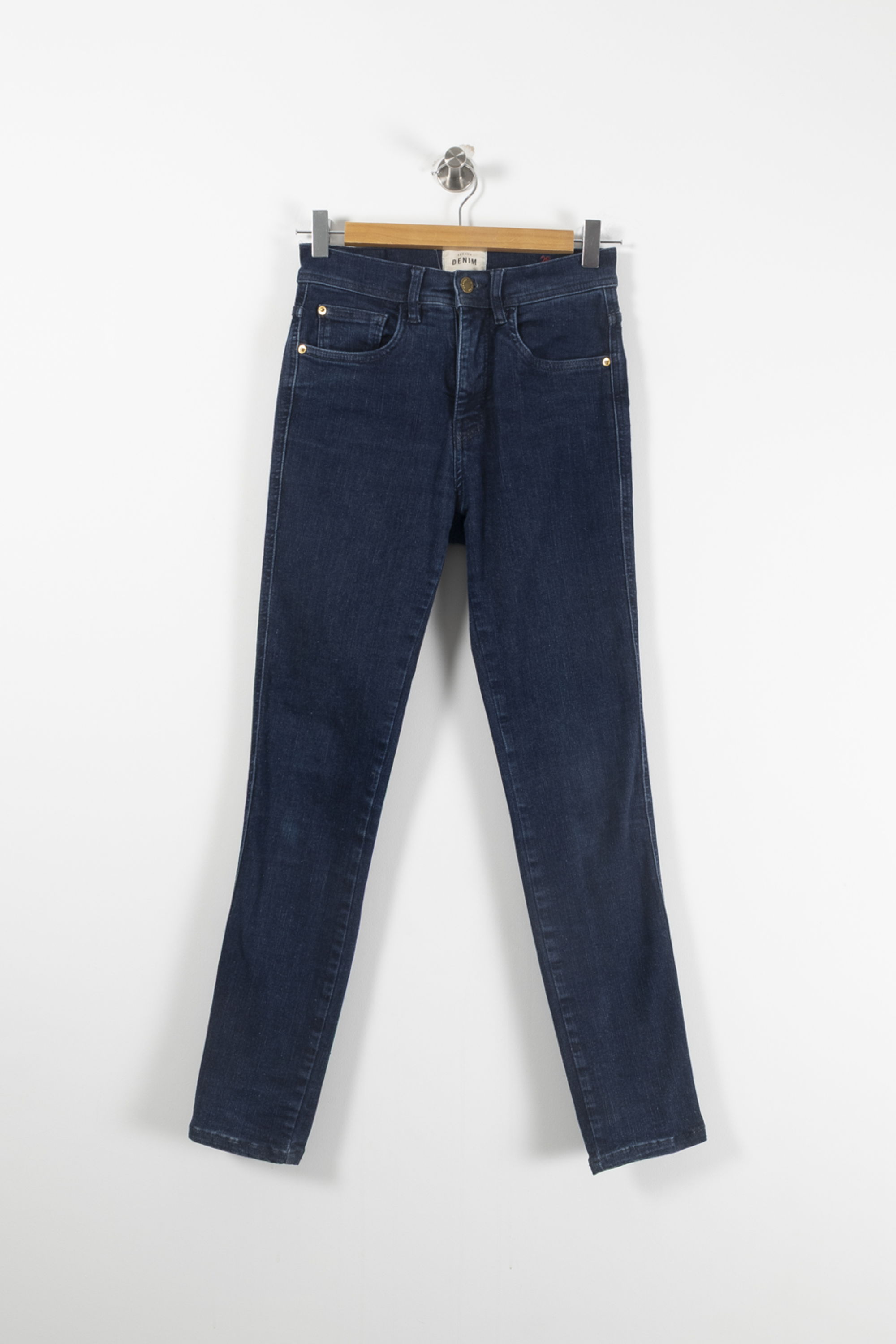 Cropped slim jeans with studs SEZANE - Seconde main Blue