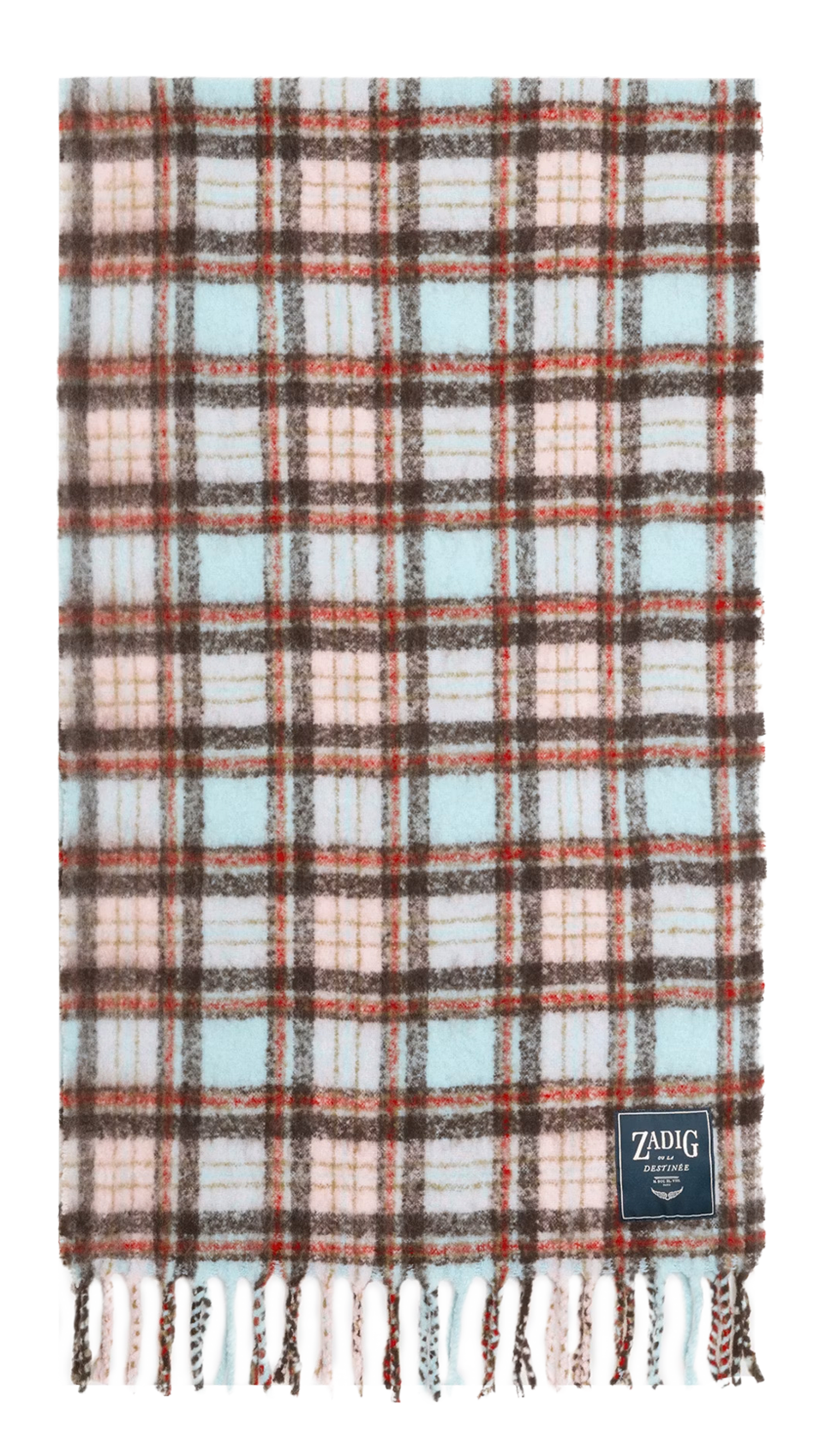 Echarpe rectangulaire à carreaux  ZADIG&VOLTAIRE Rose