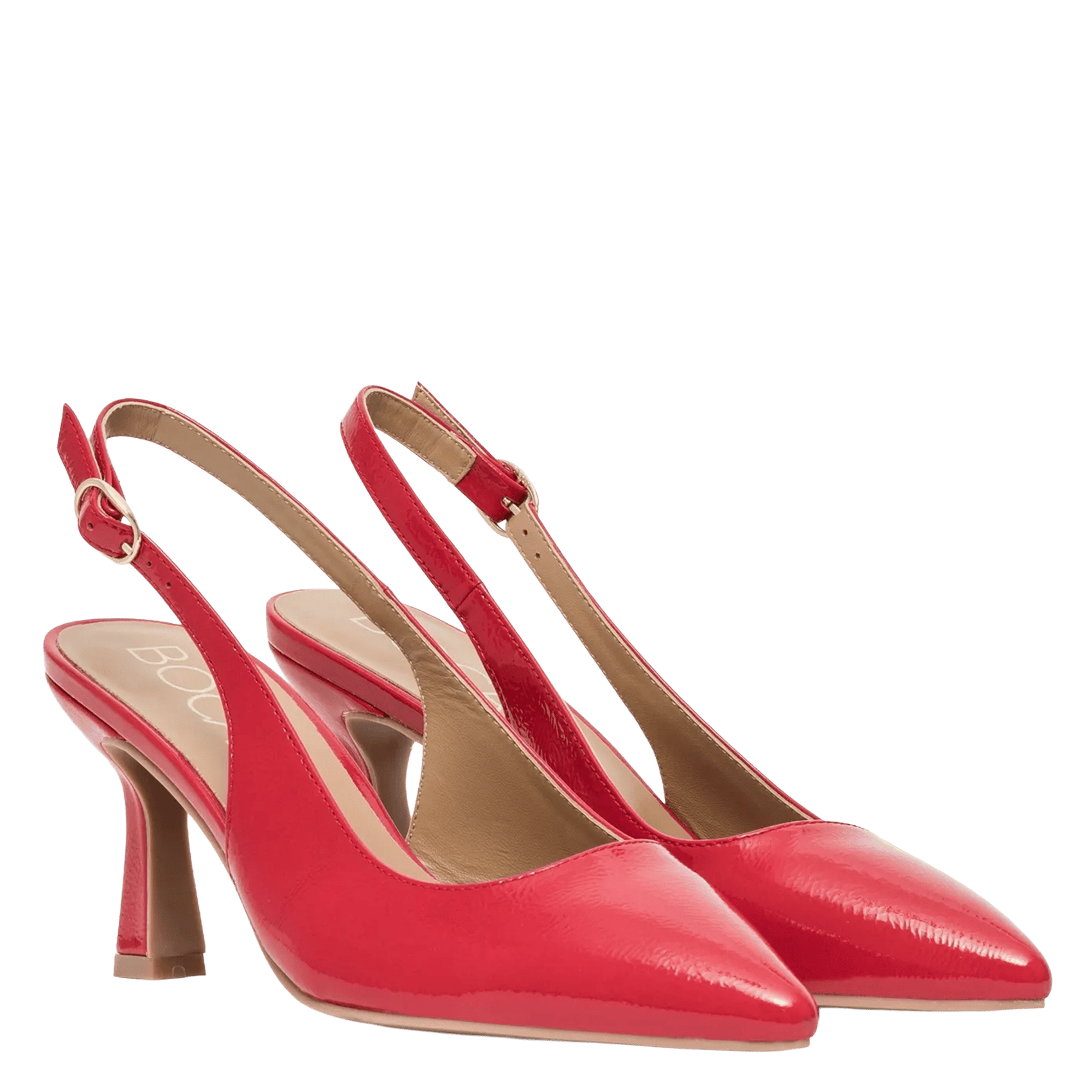 Patent leather slingbacks Red
