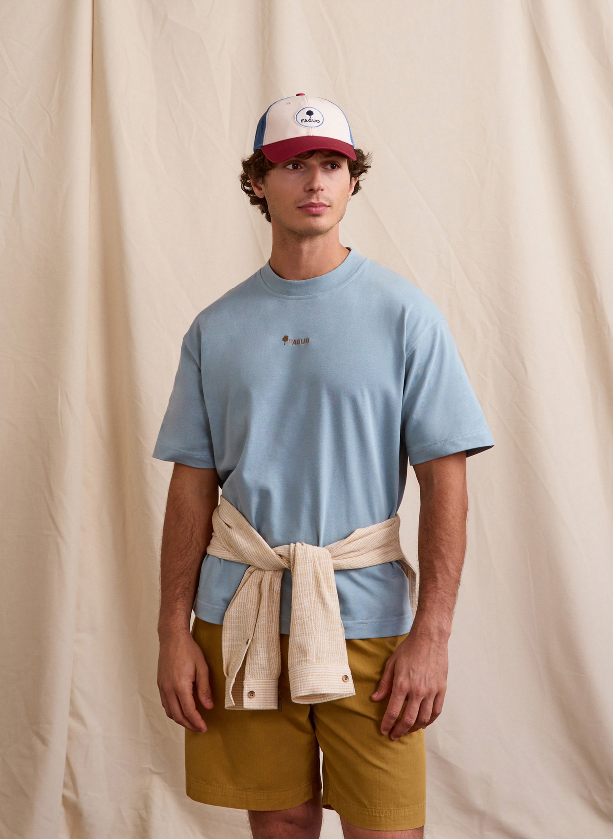 Casquette brodée en coton recyclé FAGUO Rouge