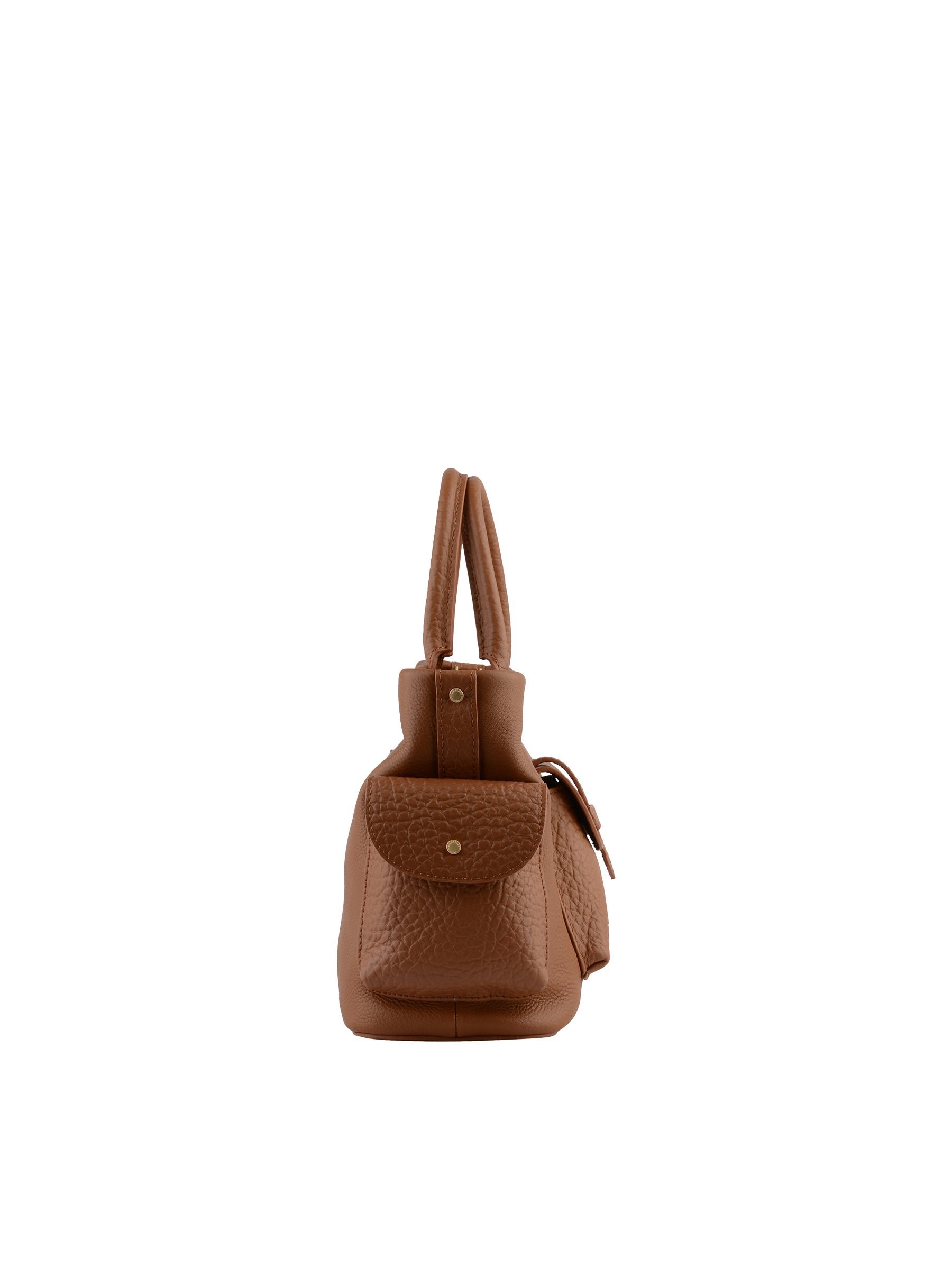 Calfskin leather handbag POURCHET Golden