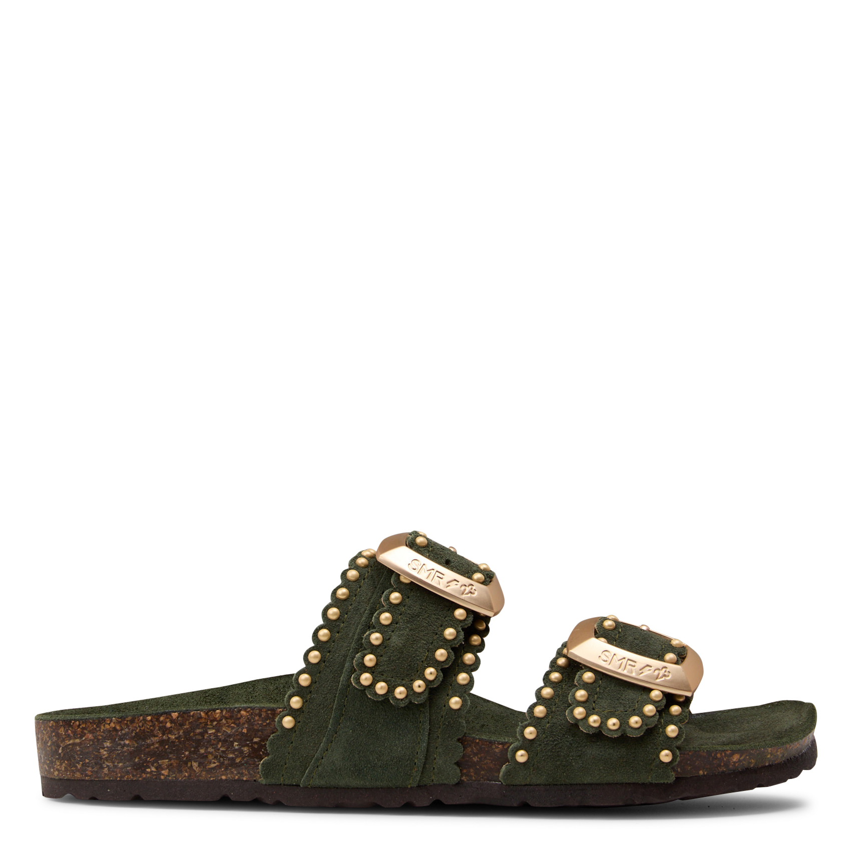 Sandales plates à brides en cuir SEMERDJIAN - SMR Vert