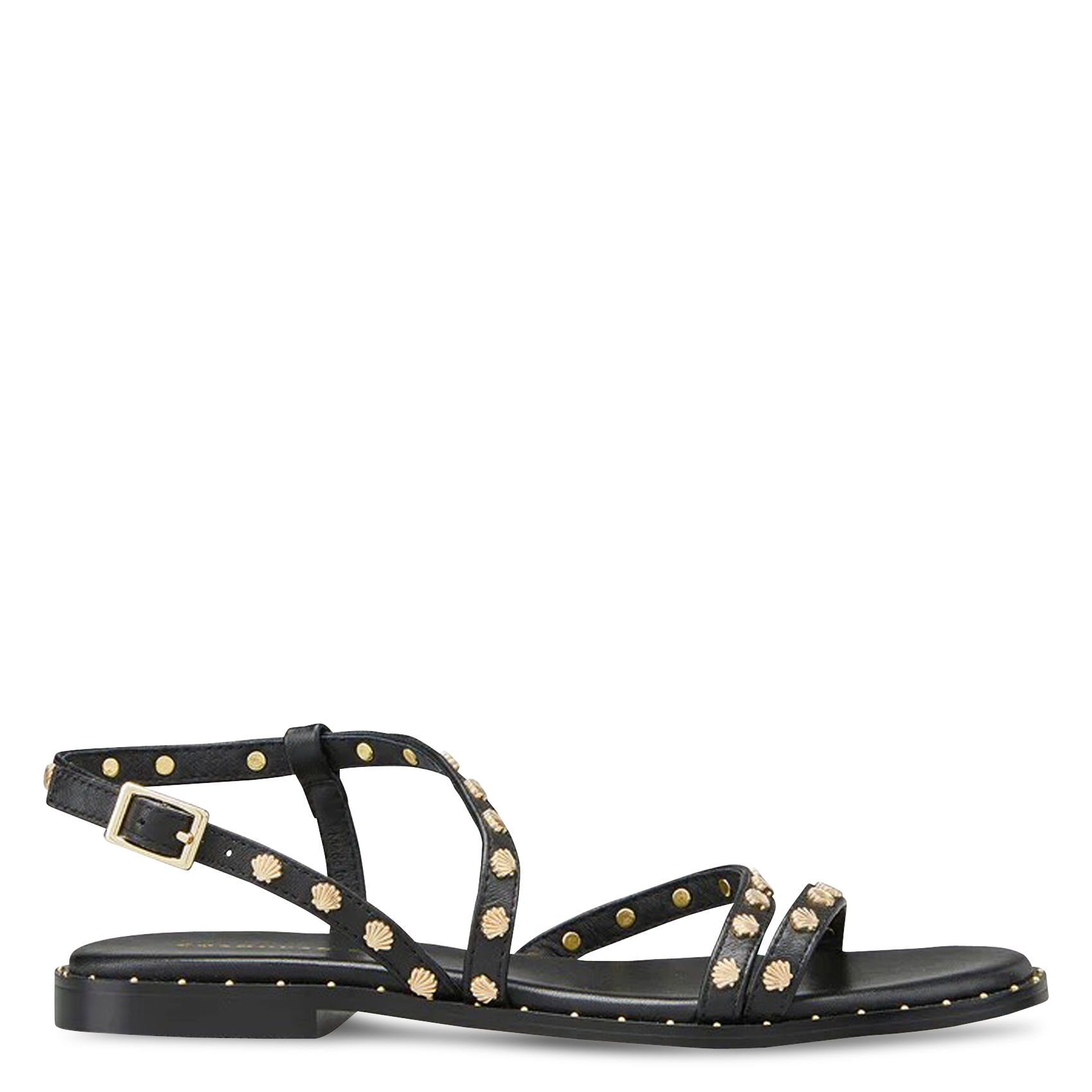 Sandales plates en cuir COSMOPARIS Noir