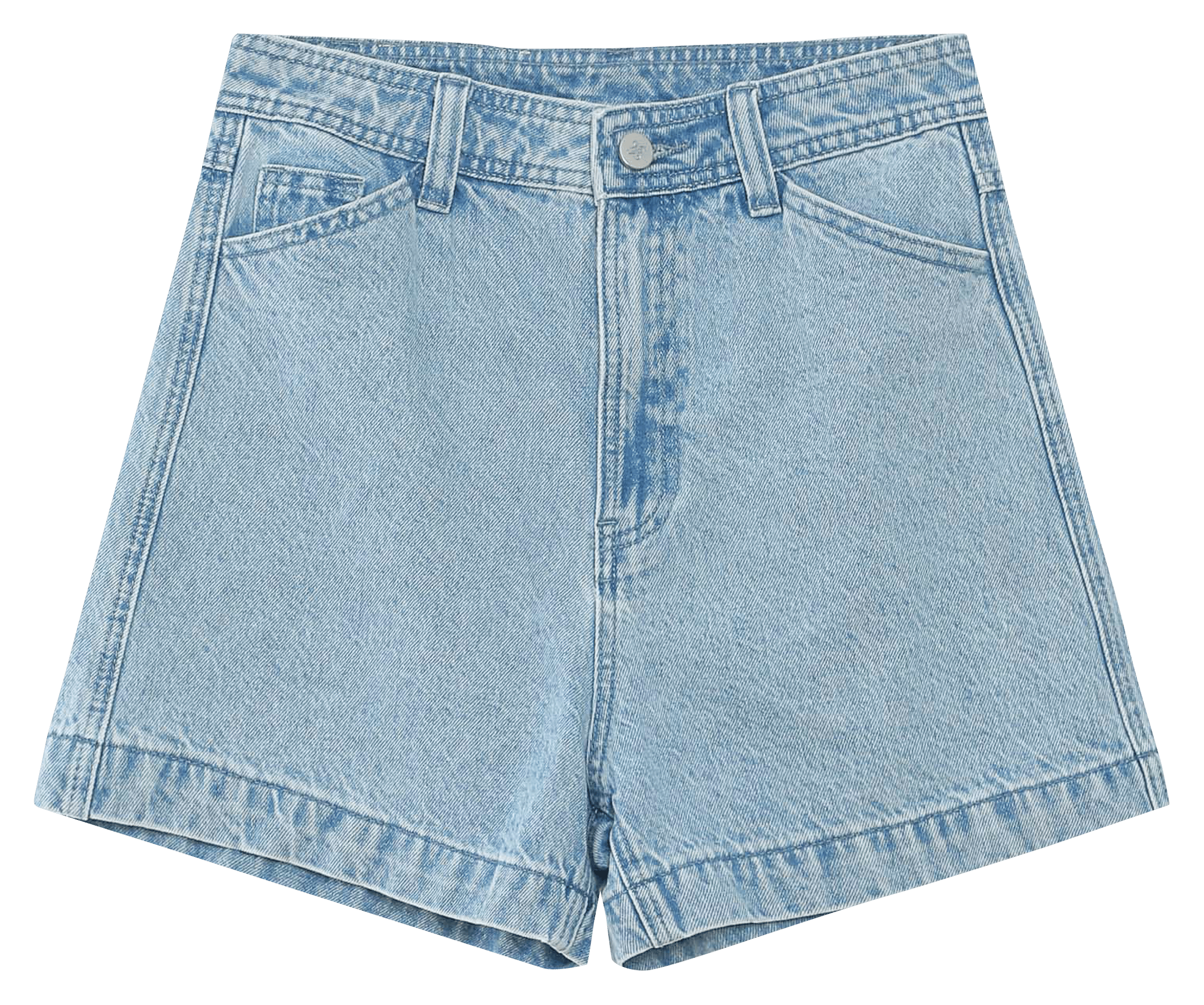 Kurze High-Waist-Jeans in einfarbigem Denim GRACE ET MILA Blau